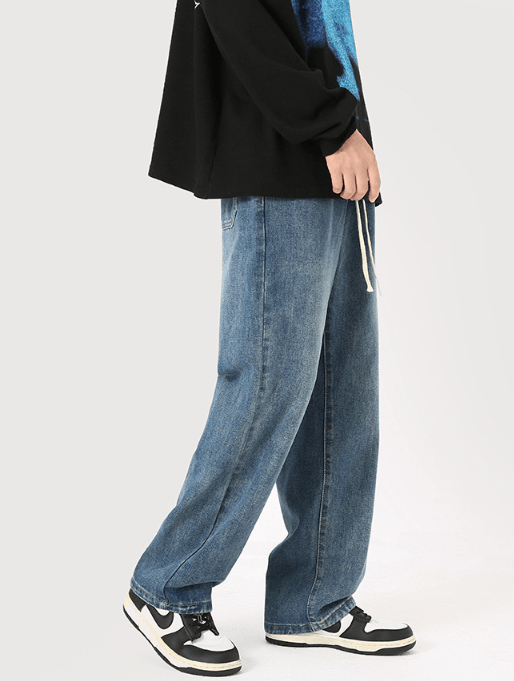 Japanese Brand Japanese style straight washed drawstring jeans Size US 32 / EU 48 - 4 Thumbnail