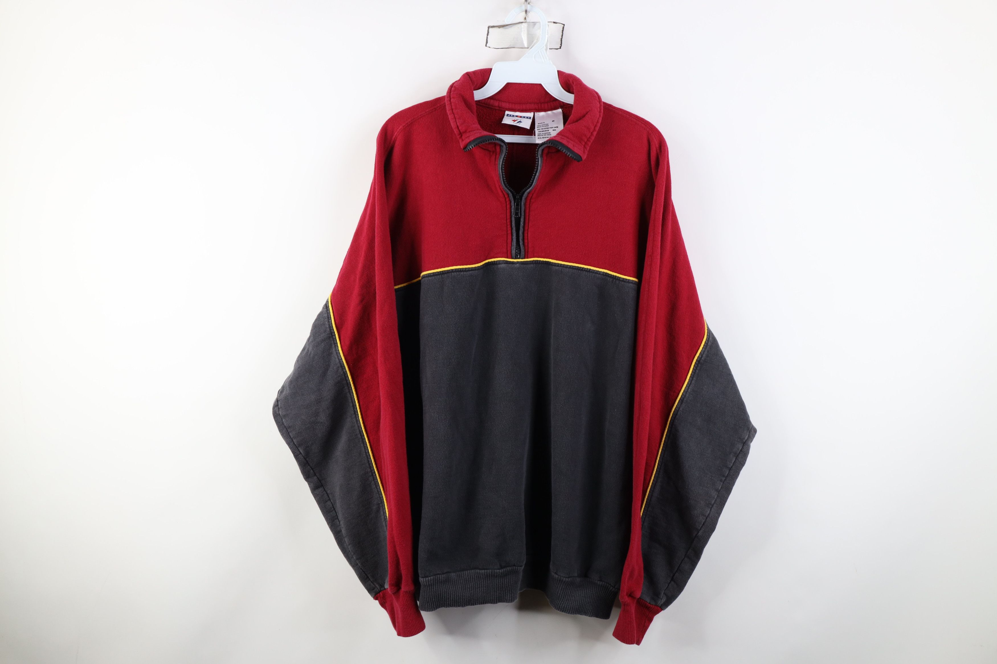 Vintage Vintage 90s Streetwear Block Half Zip Pullover Sweatshirt Size US XXL / EU 58 / 5 - 1 Thumbnail