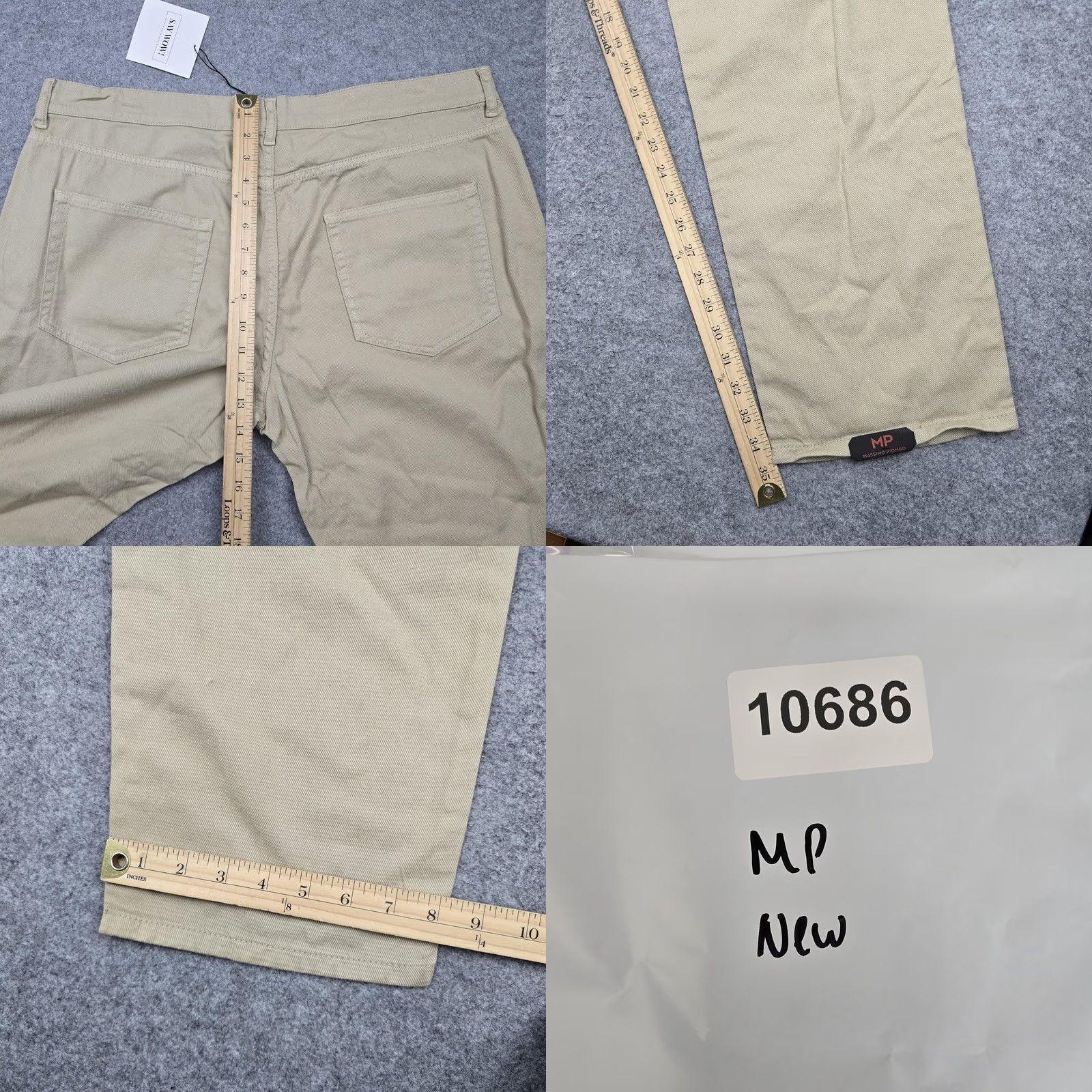 MP Massimo Piombo Massimo Piombo Alex 5 Pockets Jeans Mens Beige Denim Straight Italy New 34x34 Size US 40 / EU 56 - 9 Thumbnail