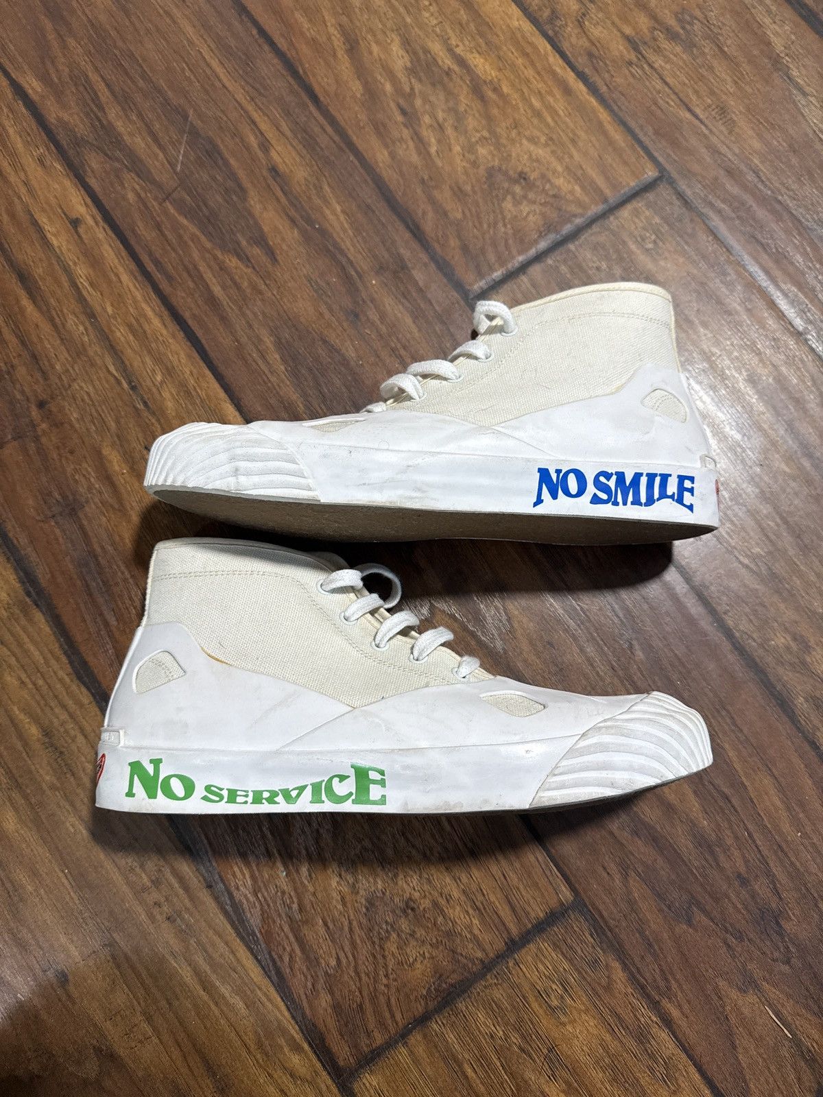 Stella McCartney No smile no service canvas and rubber sneakers Size US 10 / EU 43 - 2 Thumbnail