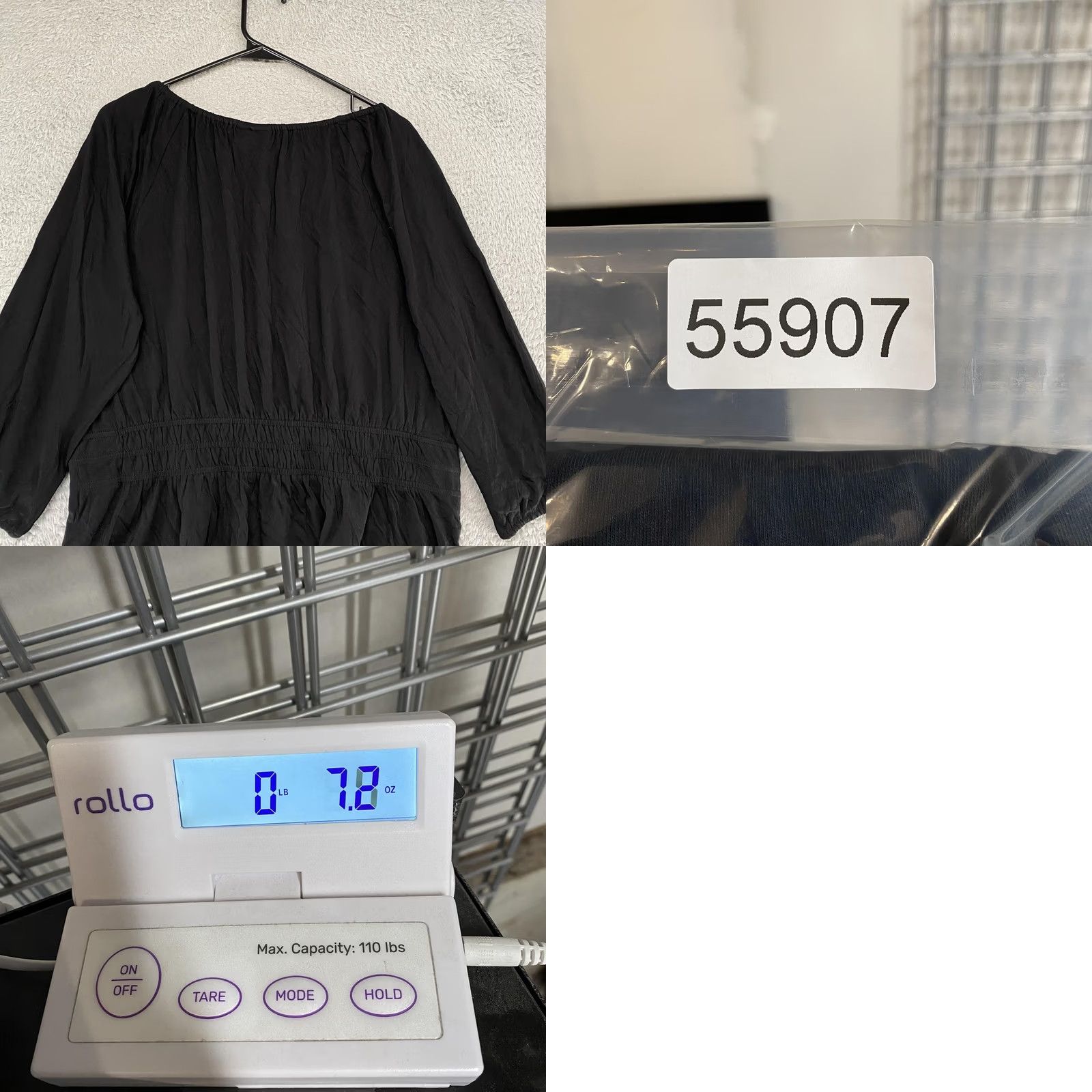 J. Jill J. Jill Blouse Womens Large Black 3/4 Sleeve Ruffle Boho Scoop Neck Top Casual Tunic Blouse with Smocked Details - Womens Size L / US 10 / IT 46 - 9 Thumbnail