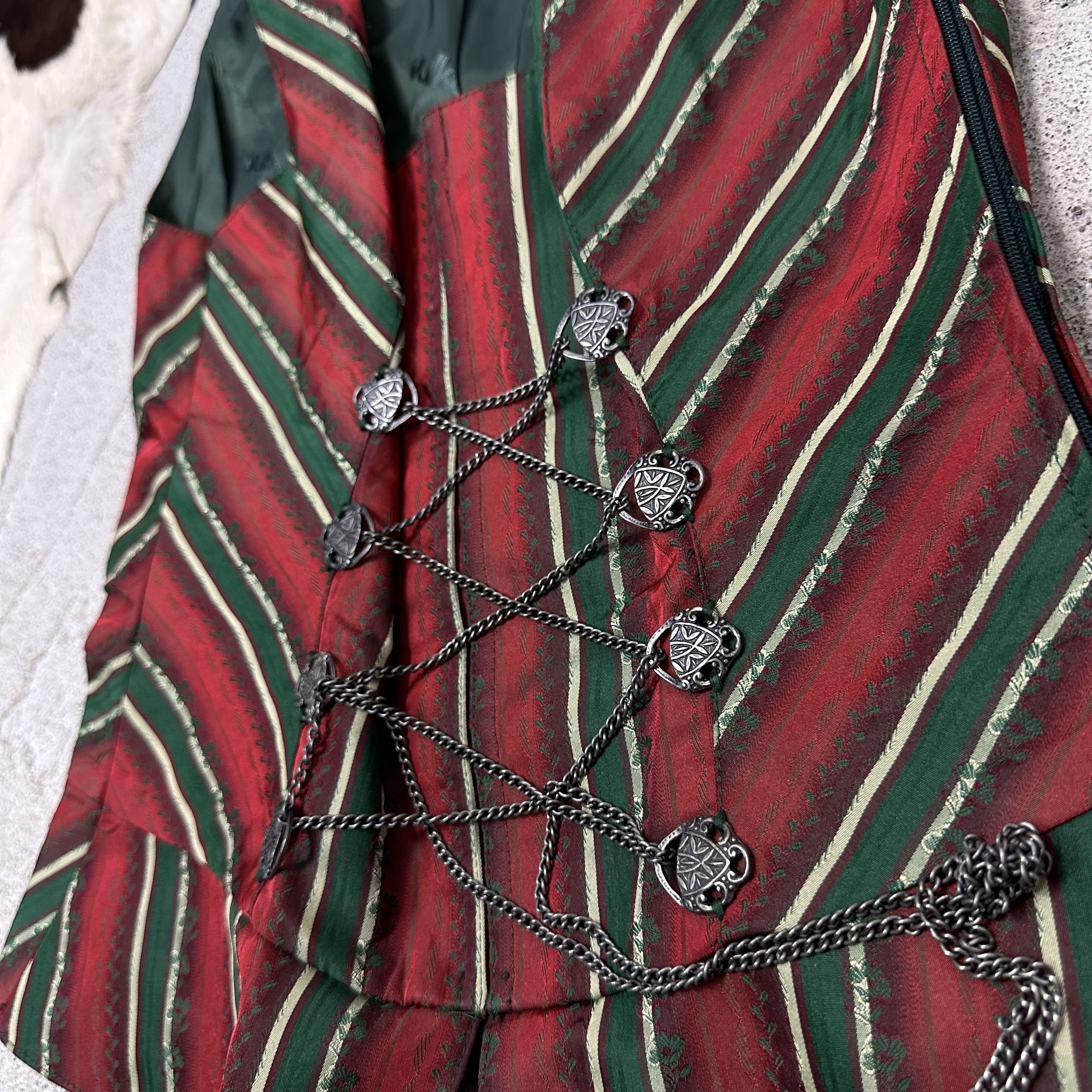 Vintage Vintage Grunge Silk Striped Chained Corset Top Y2K Size S / US 4 / IT 40 - 3 Thumbnail