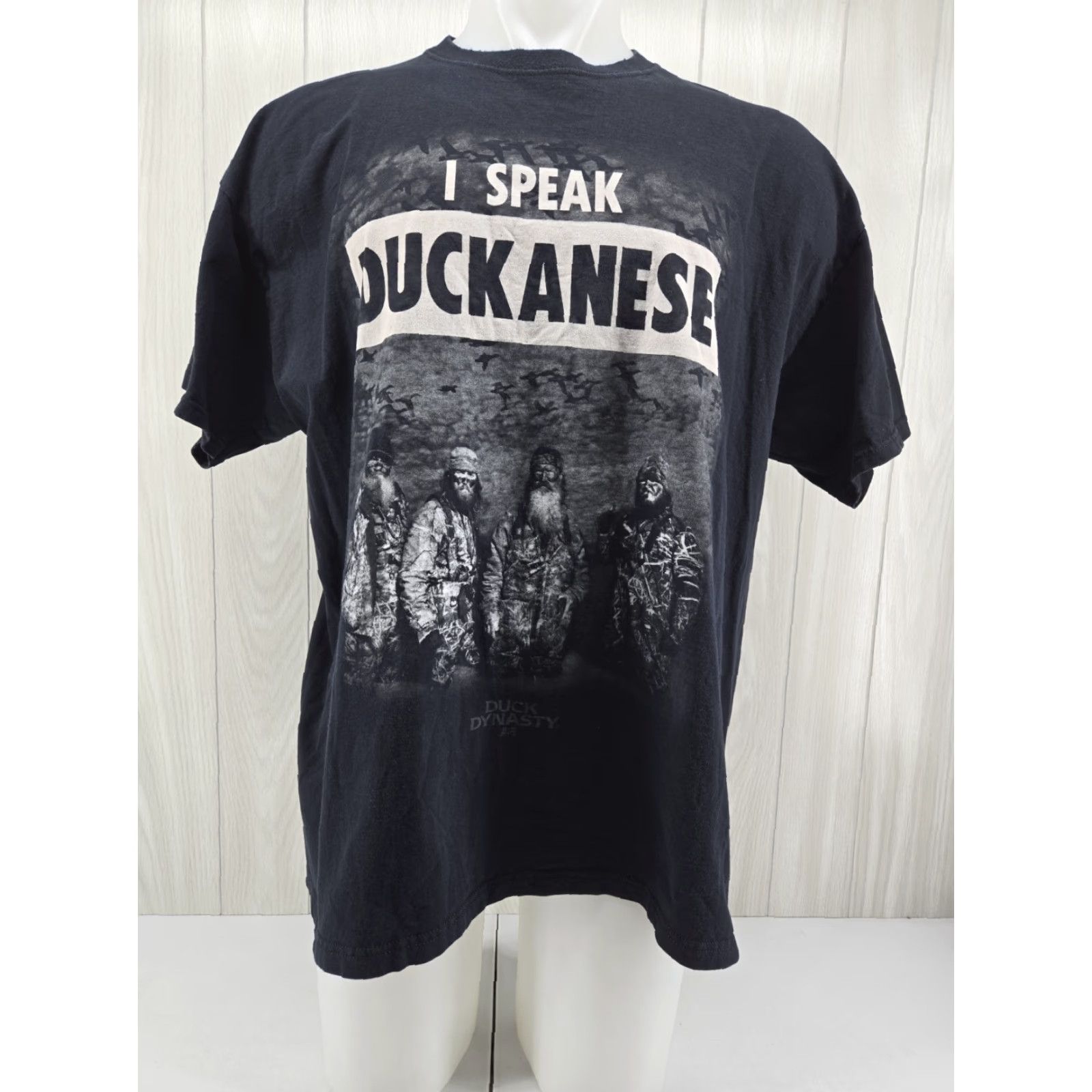 Vintage VINTAGE Duck Dynasty Shirt 2XL I Speak DUCKANESE Men Black 100% Cotton Graphic Tee Size US XXL / EU 58 / 5 - 2 Thumbnail