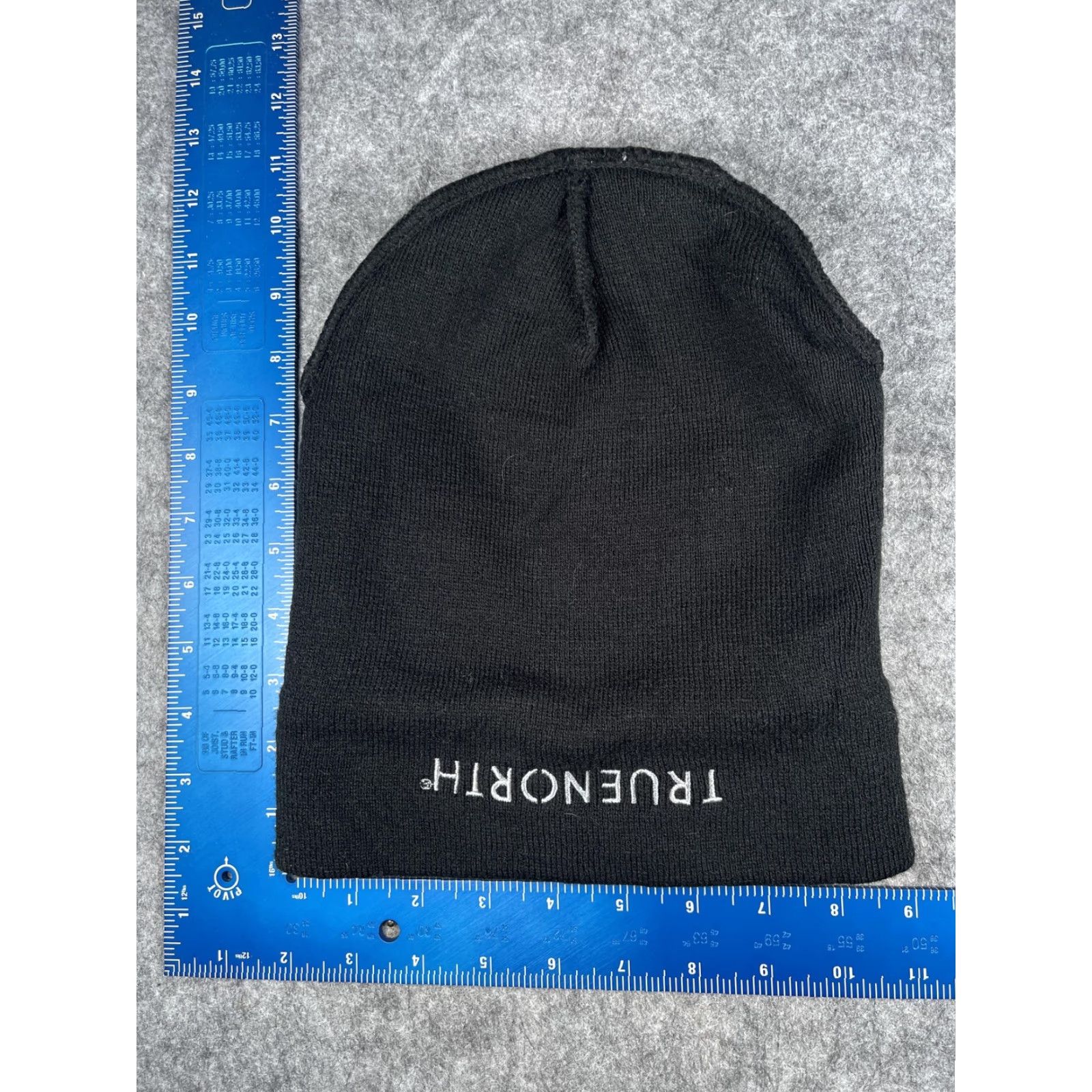 Vintage TRUENORTH Beanie Mens One Size Black Knit Cuffed Logo Stretch Winter Warm Size ONE SIZE - 5 Thumbnail