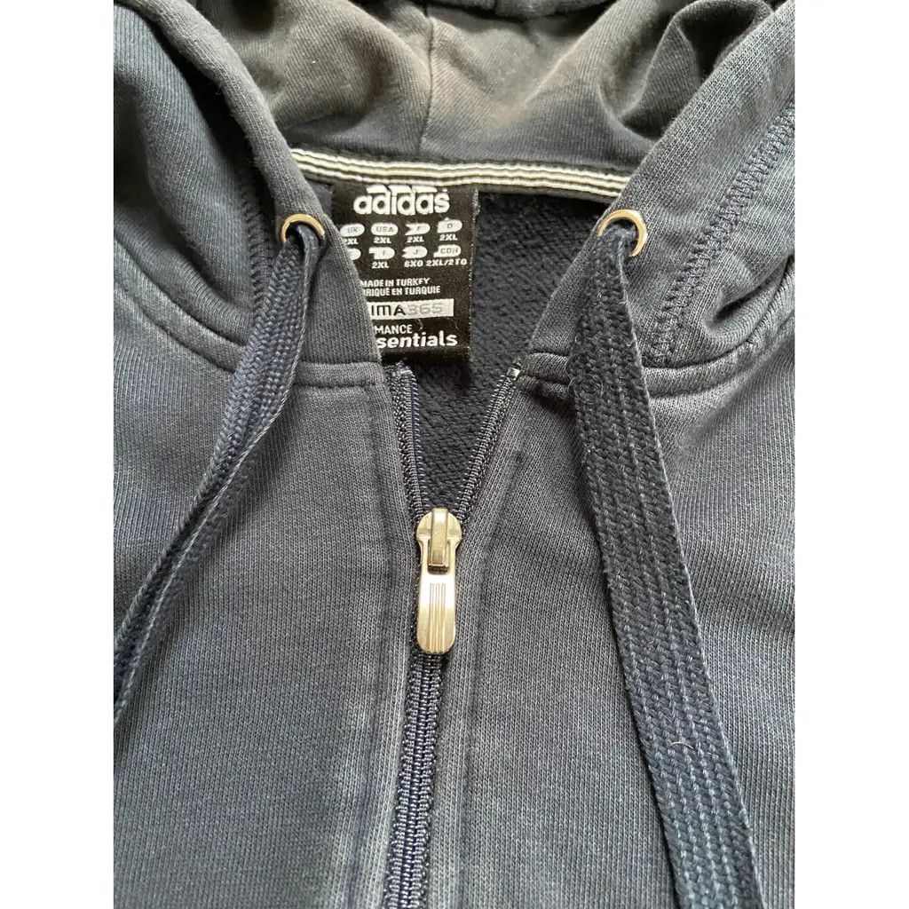Adidas Adidas Navy 3-Stripes Zip Hoodie (XXL) Size US XXL / EU 58 / 5 - 4 Thumbnail