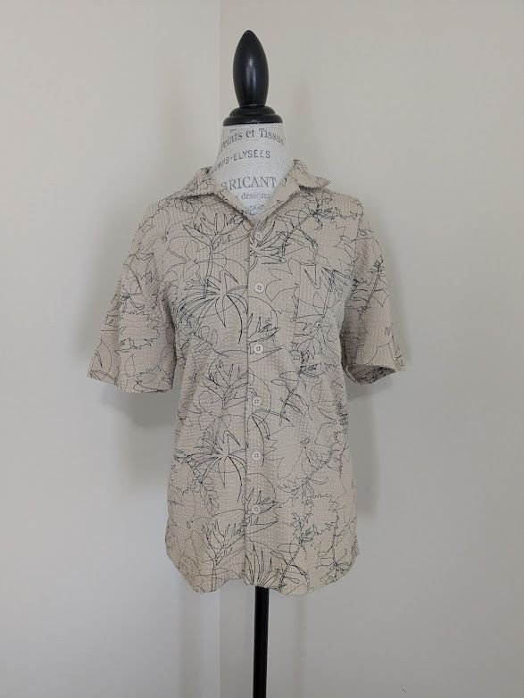 Other Rustic Souls men's tan leaf print short sleeve shirt Size US L / EU 52-54 / 3 - 1 Thumbnail