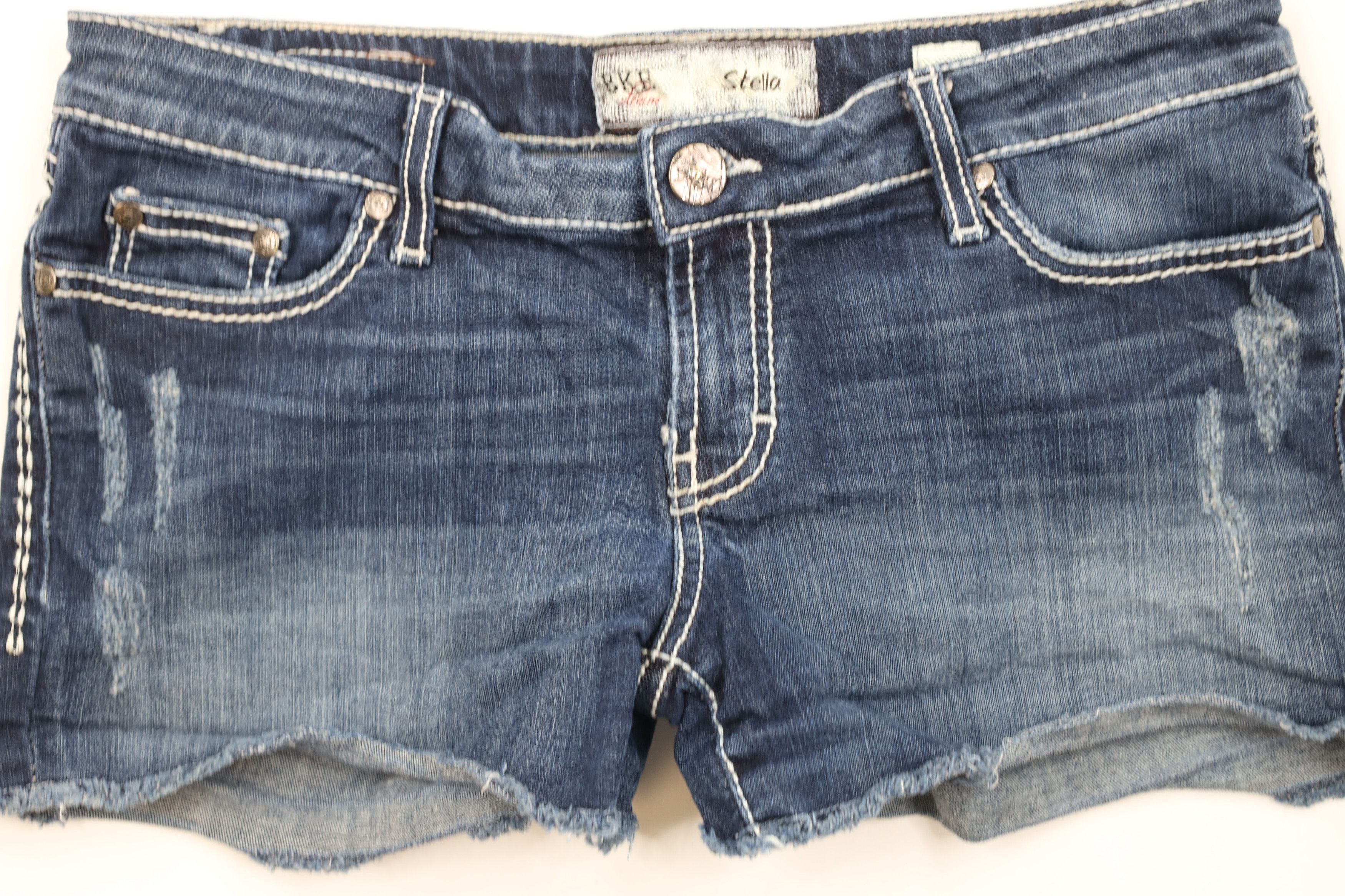 Vintage Buckle BKE Stitch Stella Stretch Denim Jean Shorts Jorts Size 30" / US 8 / IT 44 - 3 Thumbnail