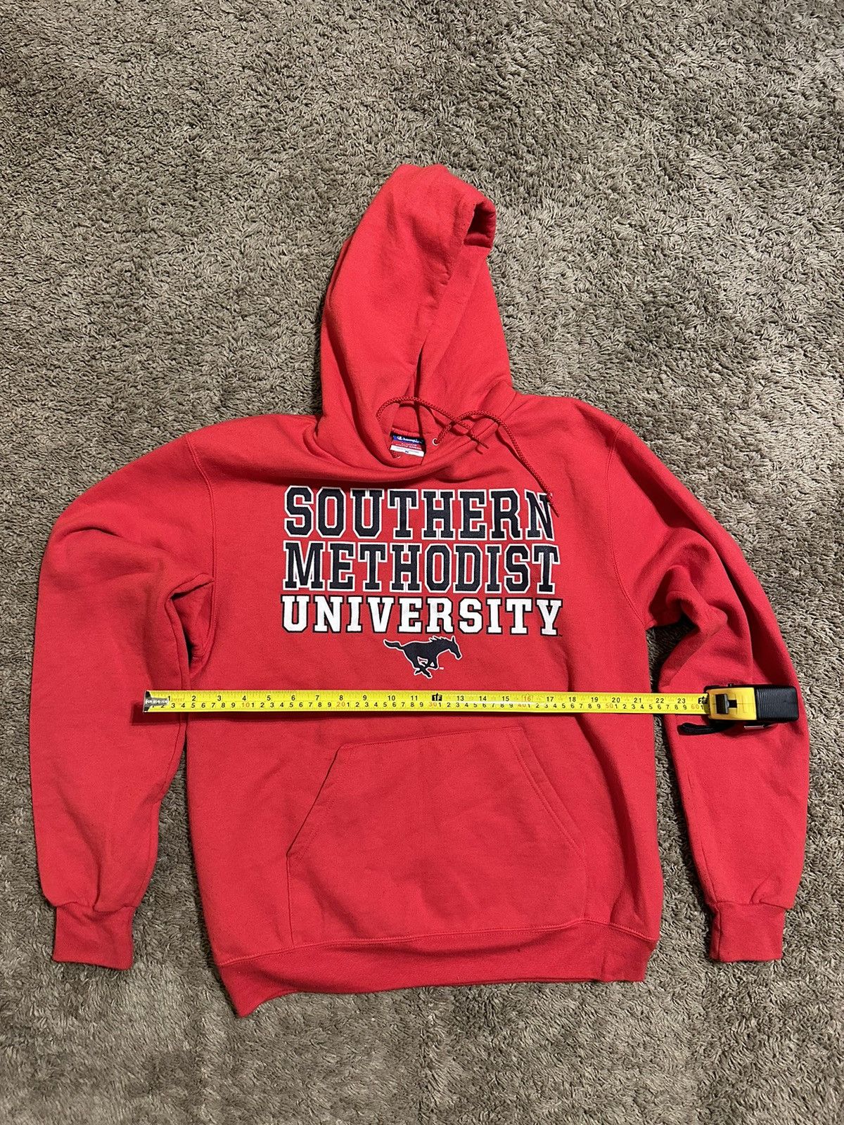 NCAA × Vintage Vintage Champion NCAA SMU Mustangs hoodie 00s size medium Size US M / EU 48-50 / 2 - 4 Thumbnail