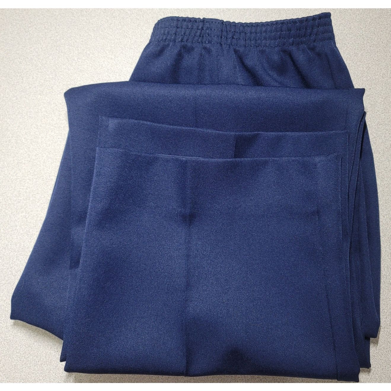 Other Solos By Koret Blue Flat Front Pull On Dress Pants 14 Soft Size 36" / US 14 / IT 50 - 3 Thumbnail