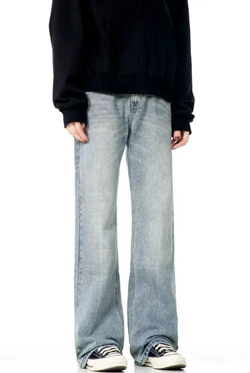VIBE American light blue vintage washed flared casual jeans y2k Size US 32 / EU 48 - 2 Thumbnail