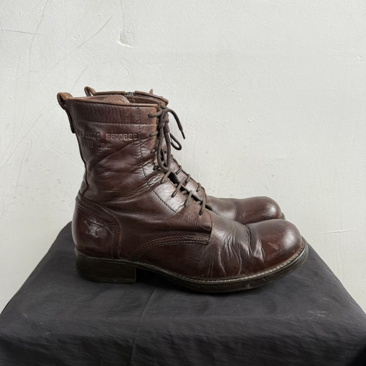 G-Star G-Star Raw Brown Leather Combat Boots Avant-garde Size US 9 / EU 42 - 1 Thumbnail