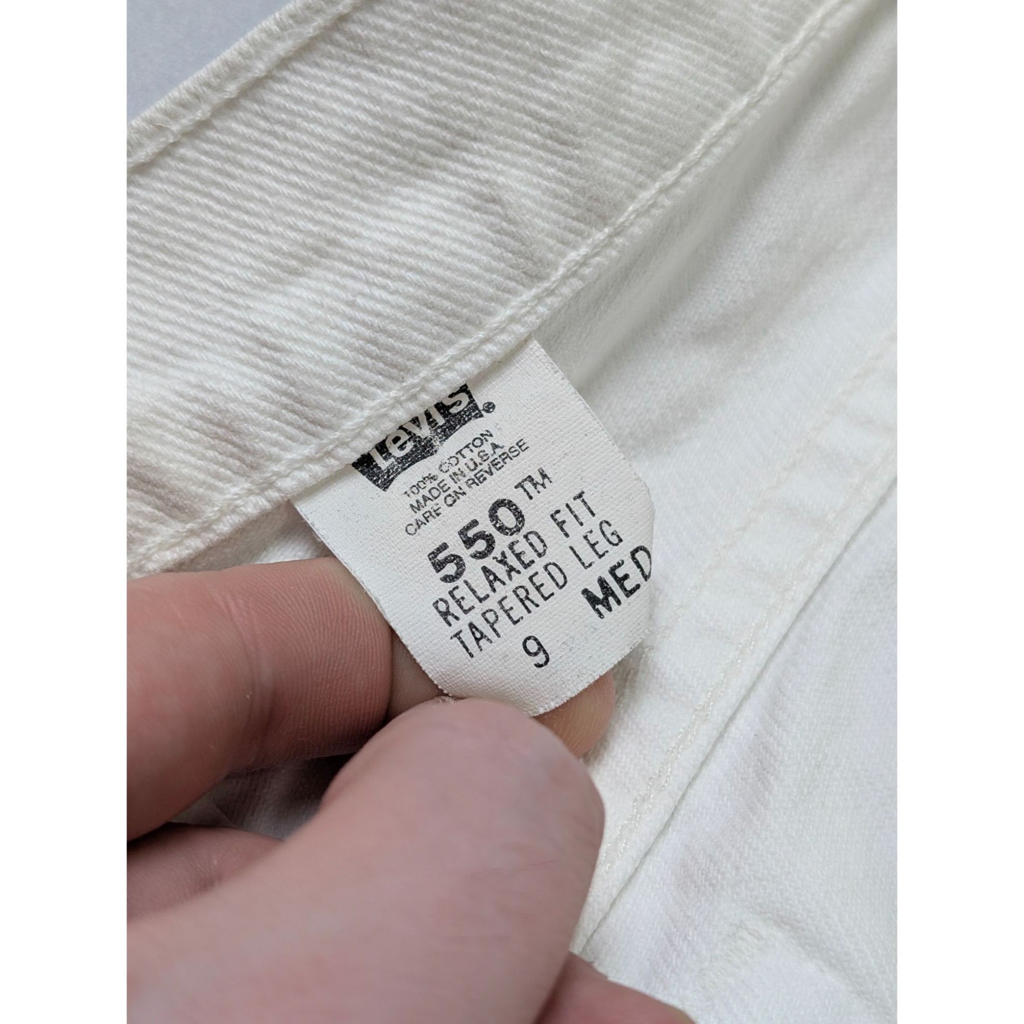 Levi's Levi's 550 Made in USA White Denim Jeans Pants Size 27" / US 4 / IT 40 - 9 Thumbnail