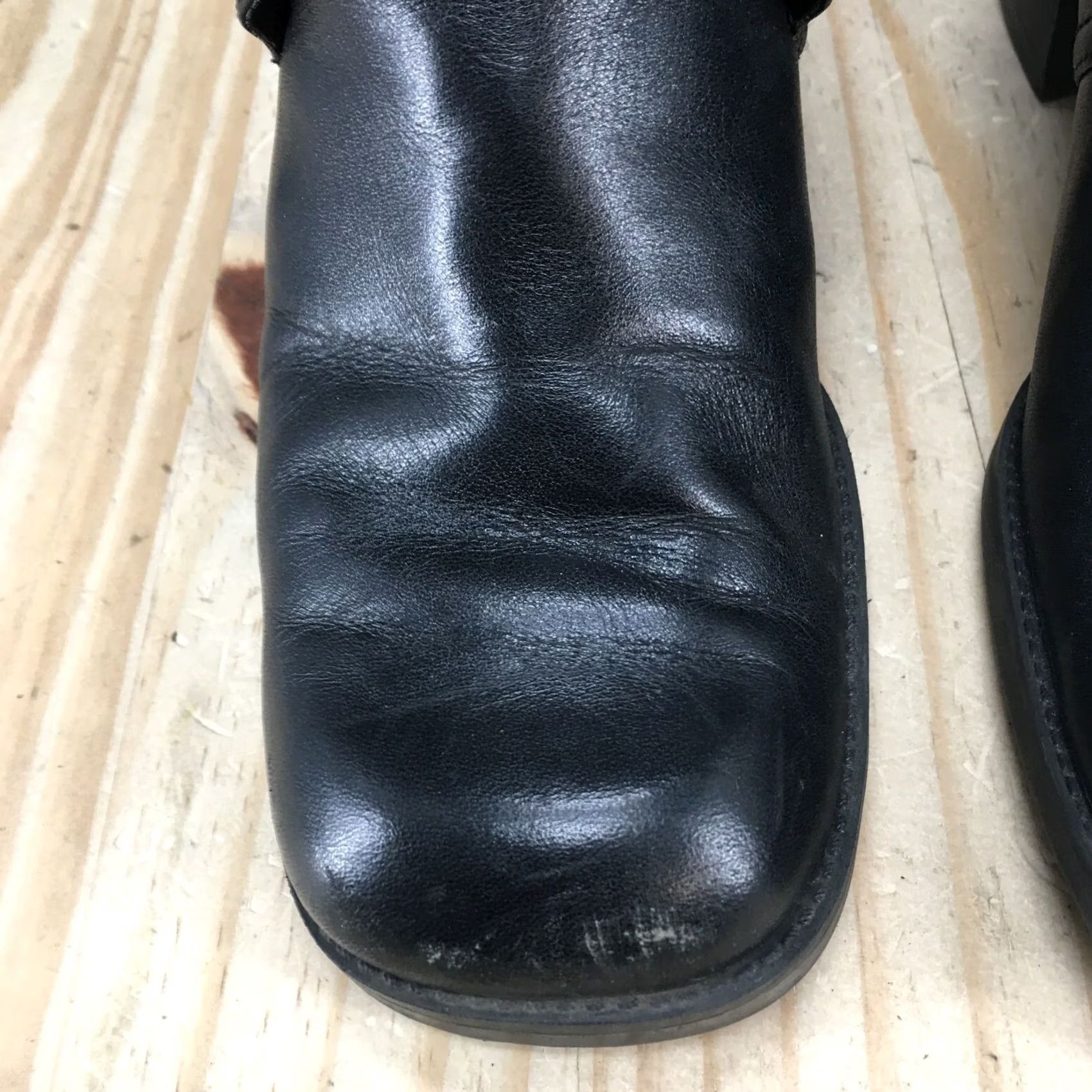 Vintage White Mountain Boots Womens 8 M Sandra Ankle Booties Black Leather Heel 2in Zip Casual Block Heel Bootie Mens Womens Size US 8 / IT 38 - 5 Thumbnail