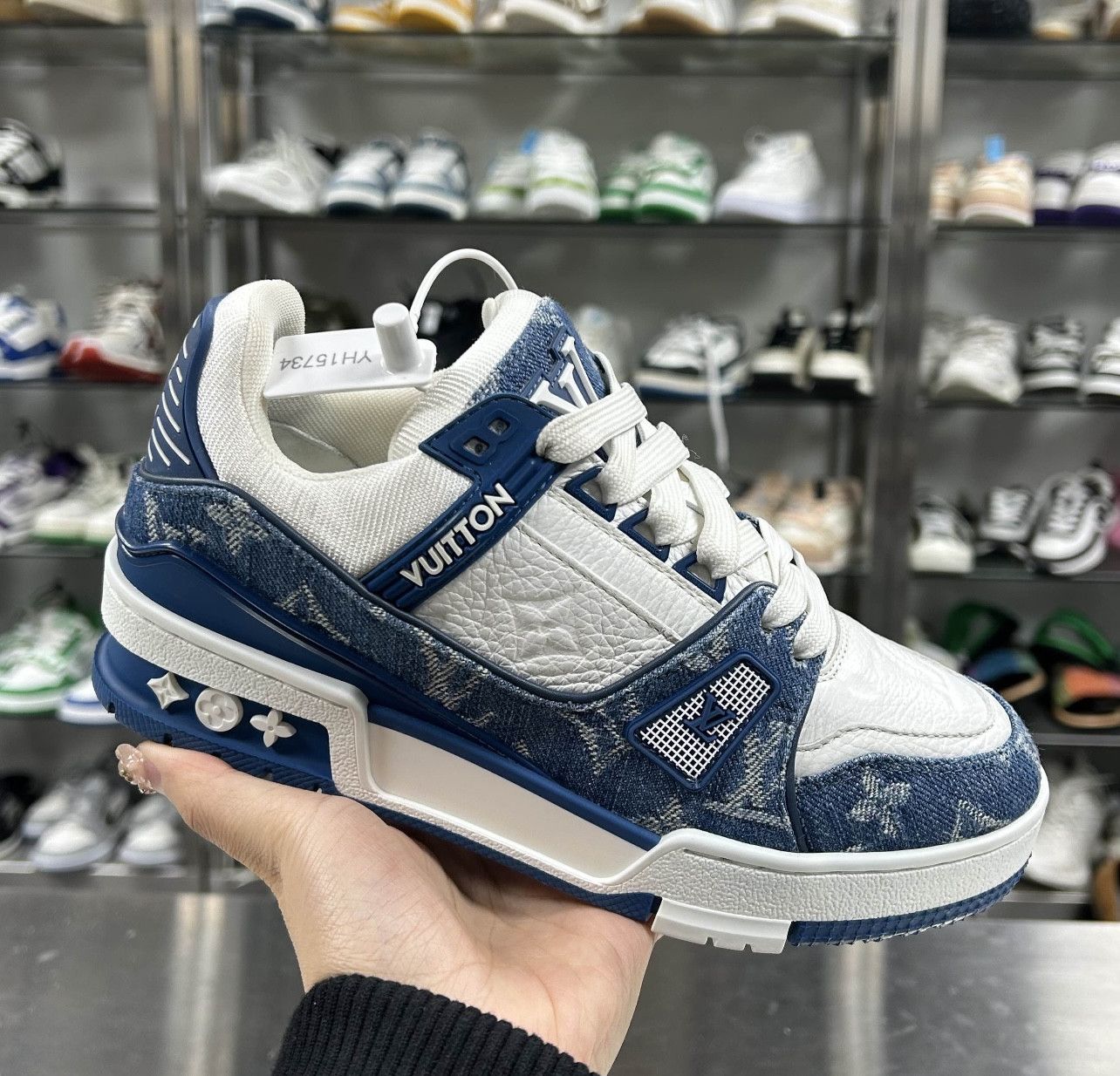Louis Vuitton louis vuittion trainer denim blue white 0079-yq Size US 4 / IT 34 - 6 Thumbnail