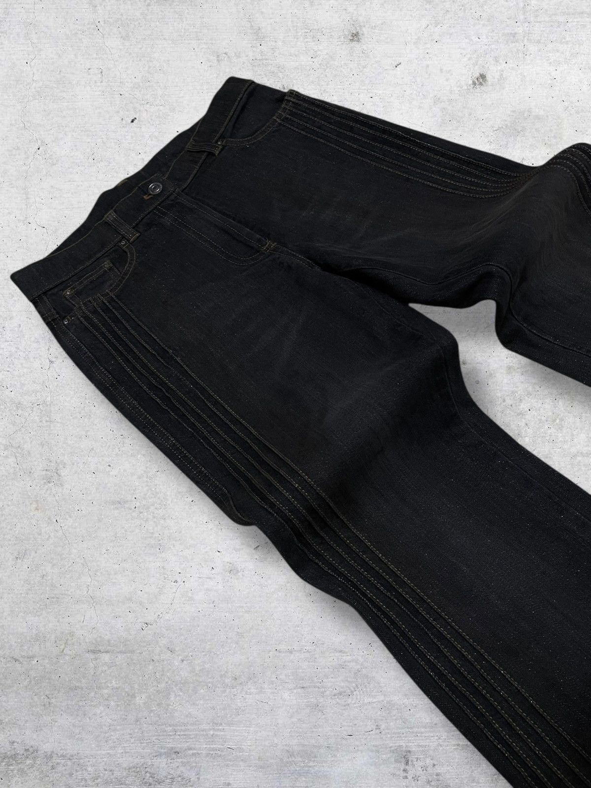 Tornado Mart VINTAGE JAPAN DESIGNER TRADITIONAL OG 1990S FLARED CUT DENIM Size US 27 - 6 Thumbnail