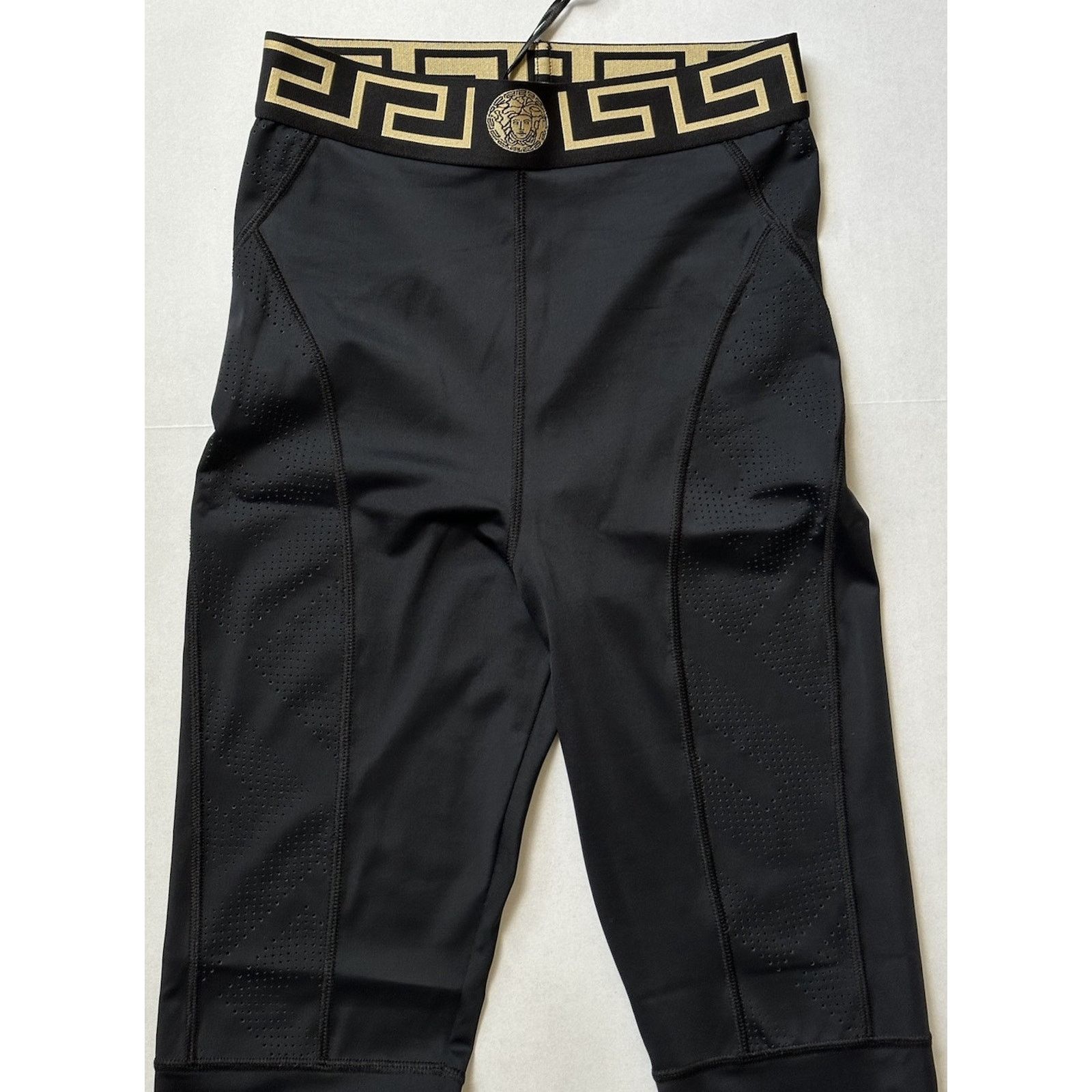 Versace Versace Greca Border Gym Leggings Pants Black Small 1004103 Size 23" - 5 Thumbnail