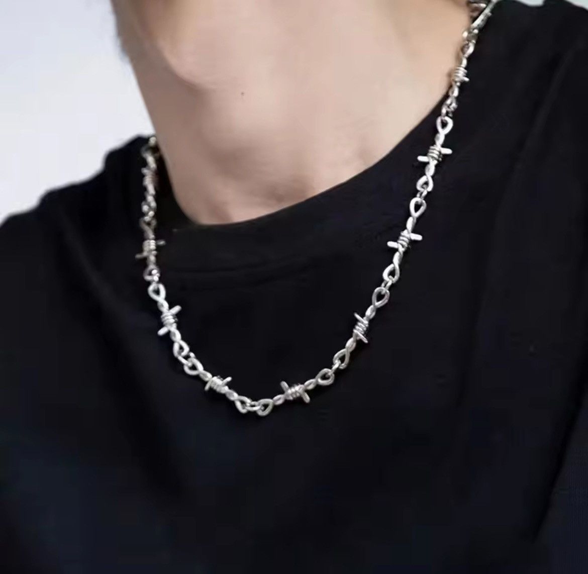 Jewelry Barbed Wire Necklace | Barbed Wire Chain Silver Size ONE SIZE - 2 Thumbnail