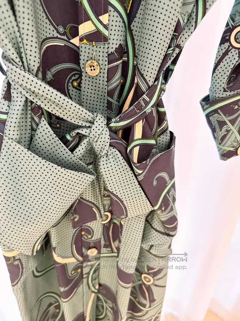 Hermes Hermes Wheel Print Silk Shirt Dress Size XXS / US 00 / IT 34 - 3 Thumbnail