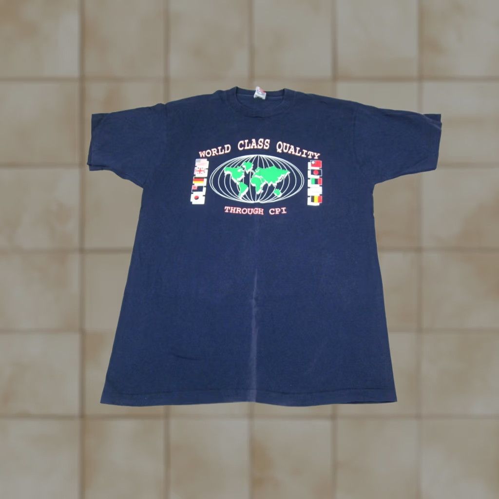 Fruit Of The Loom VINTAGE Fruit of the Loom Shirt Mens Extra Large XL Blue Single Stitch CPI Tech Size US XL / EU 56 / 4 - 1 Thumbnail