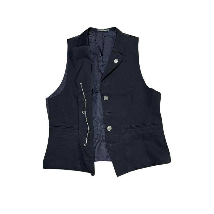 Yohji Yamamoto 🔥Vintage LQ Yohji Yamamoto Tuxedo Vest Chain Crazy Buttons Size US S / EU 44-46 / 1 - 1 Thumbnail