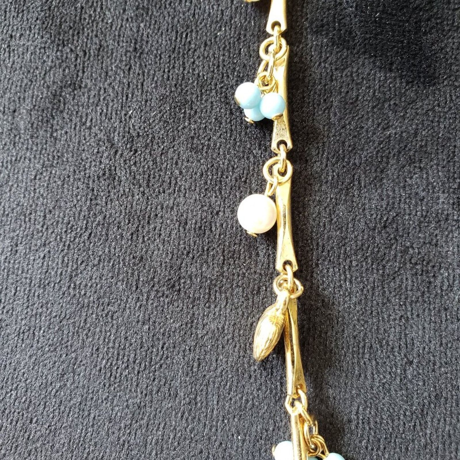 The Unbranded Brand White Blue Faux Pearl Gold Tone Star & Snail Accent Necklace Size ONE SIZE - 5 Thumbnail