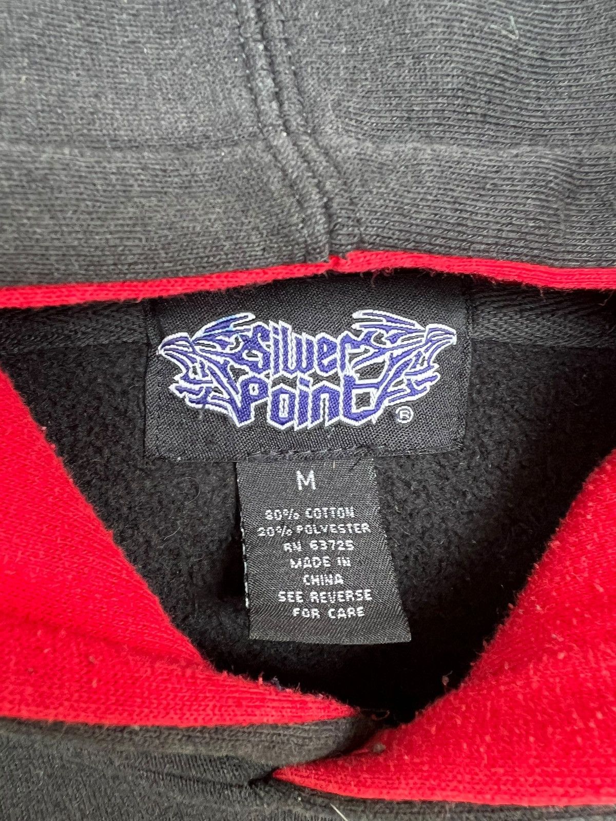 Vintage Vintage Y2K Silver Point Flame Baggy Boxy Black Hoodie Size US S / EU 44-46 / 1 - 6 Thumbnail