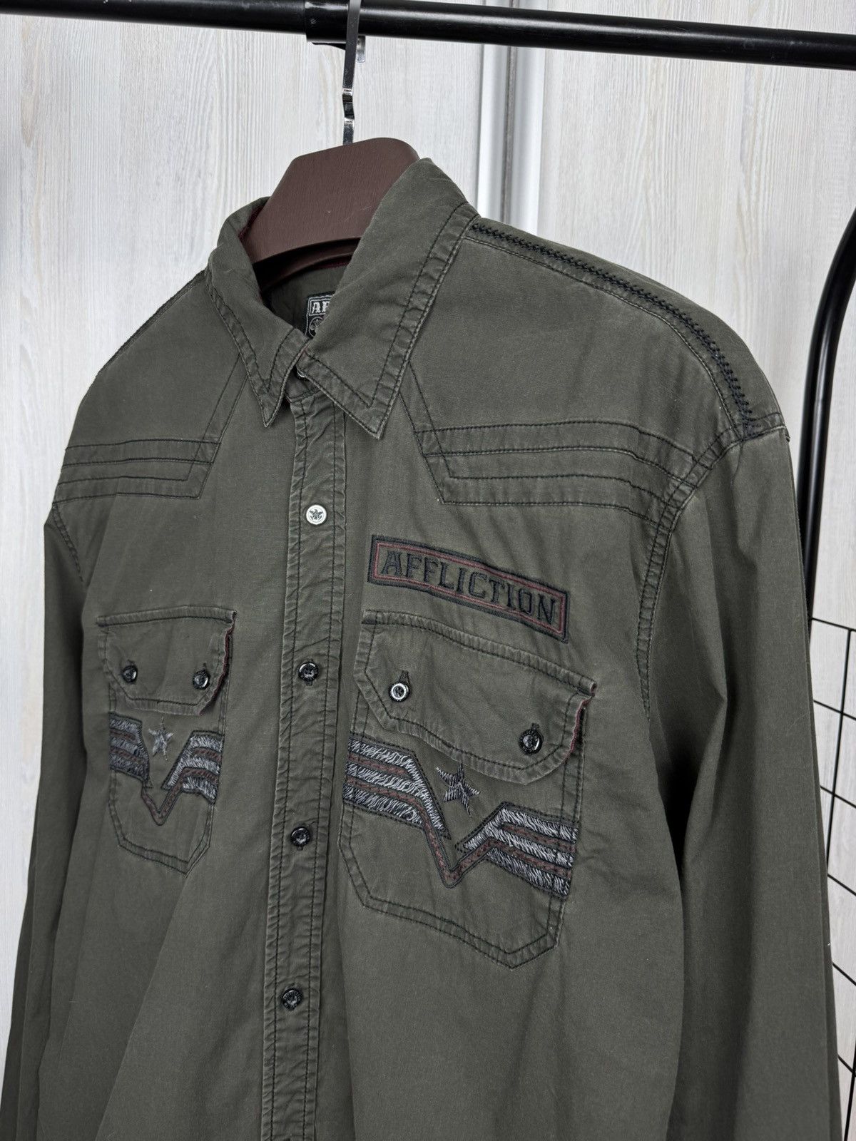Affliction Affliction Black Premium American Customs big logo shirt Size US XL / EU 56 / 4 - 5 Thumbnail