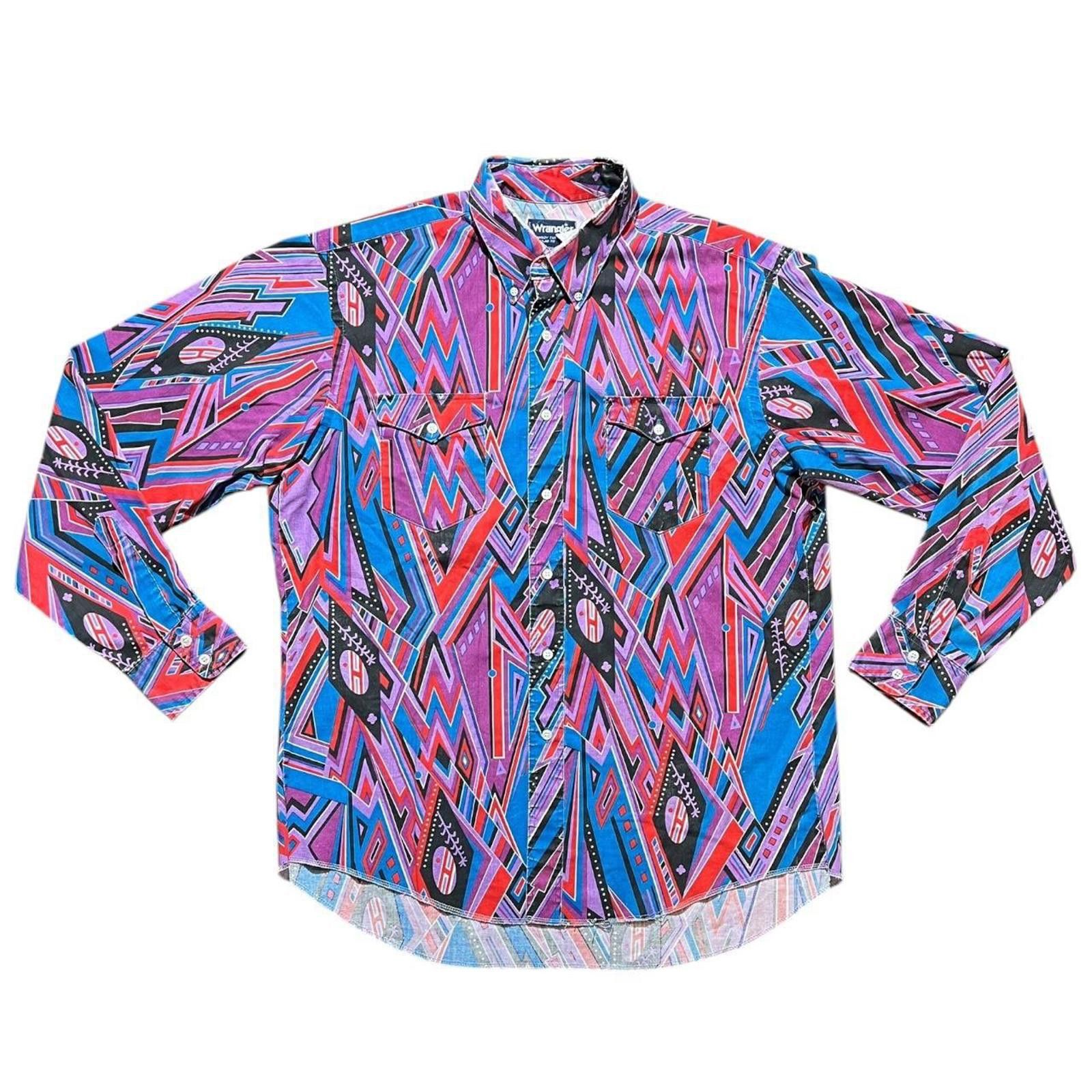 Wrangler Vintage Wrangler Cowboy Cut Western Twill Brushpopper Shirt Size US XL / EU 56 / 4 - 1 Thumbnail