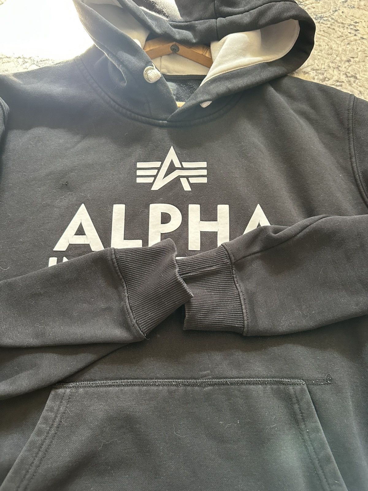 Alpha Industries Alpha Industries Contrast Hood Big Logo Hoodie Black Size US L / EU 52-54 / 3 - 9 Thumbnail