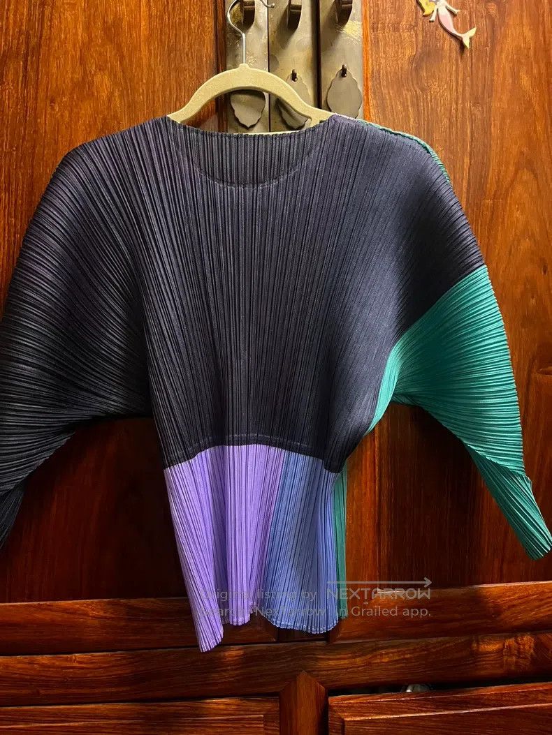 Issey Miyake Issey Miyake Color-Block Long Sleeve Top Size S / US 4 / IT 40 - 3 Thumbnail