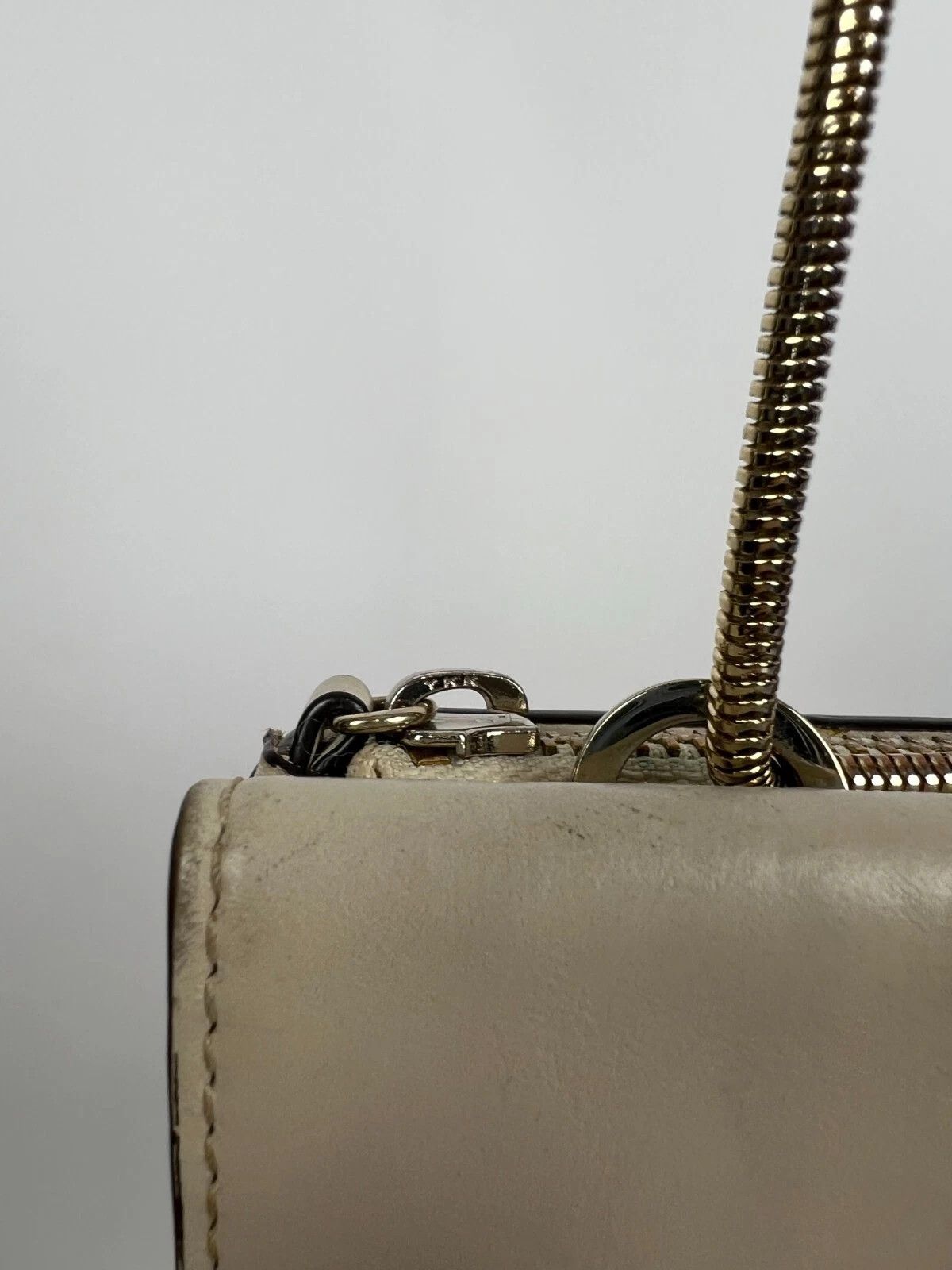 Reiss Reiss Shoulder Bag Clutch Ivory Real Leather Metal Сhain Size ONE SIZE - 3 Thumbnail
