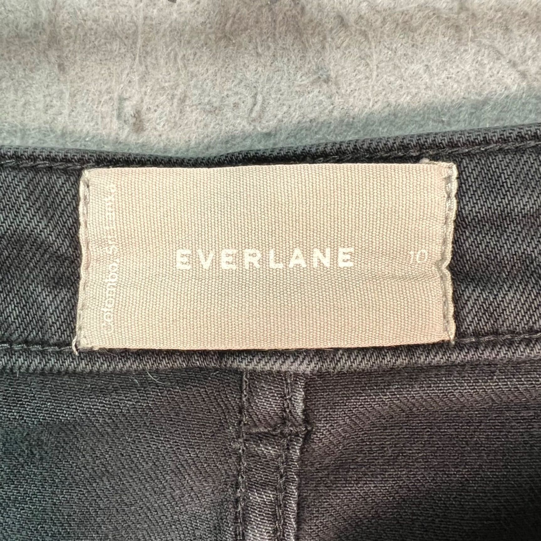Everlane Everlane Pants Womens Size 10 Dark Gray High-Rise Cotton Blend Tapered Ankle Stretch Size 32" / US 10 / IT 46 - 3 Thumbnail