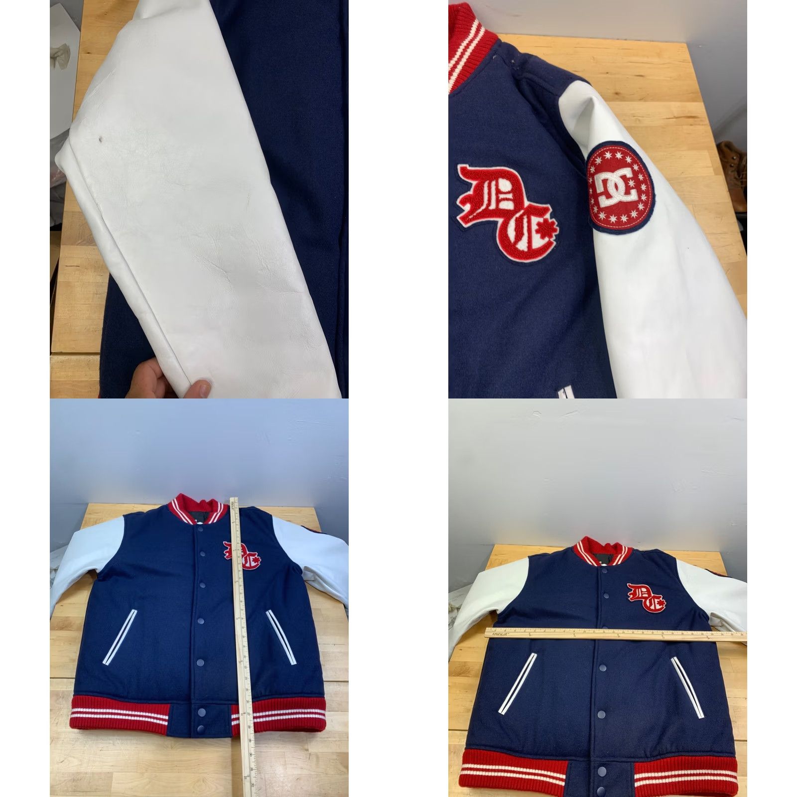 Vintage DC Shoes Varsity Jacket Men L Lined Button Logo Skateboarding Winter Fall Blue Varsity Jacket Mens Lined Logo DC Shoes Size US L / EU 52-54 / 3 - 8 Thumbnail