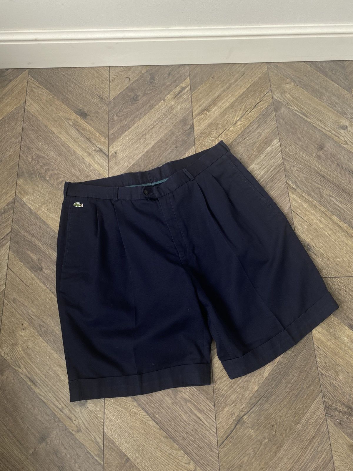Designer × Lacoste × Vintage Vintage Lacoste Chemise 90s navy classic shorts Size US 35 - 4 Thumbnail