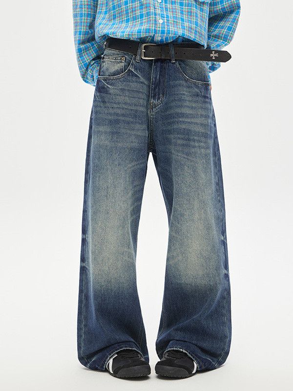 Vintage Men's Retro Loose Washed Straight Leg Jeans Size US 32 / EU 48 - 1 Thumbnail