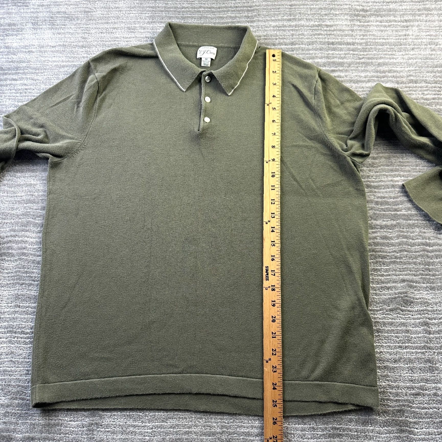 J.Crew J Crew Polo Shirt Mens Medium Green Knit Silk Blend Size US M / EU 48-50 / 2 - 8 Thumbnail