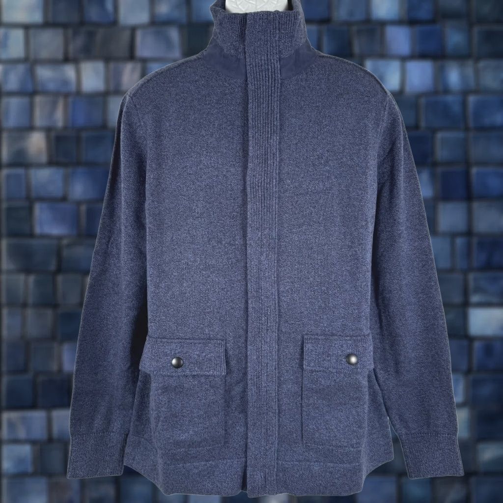 Banana Republic Sweater Jacket Cardigan Xlt Blue Cotton Preppy Mens, Men's