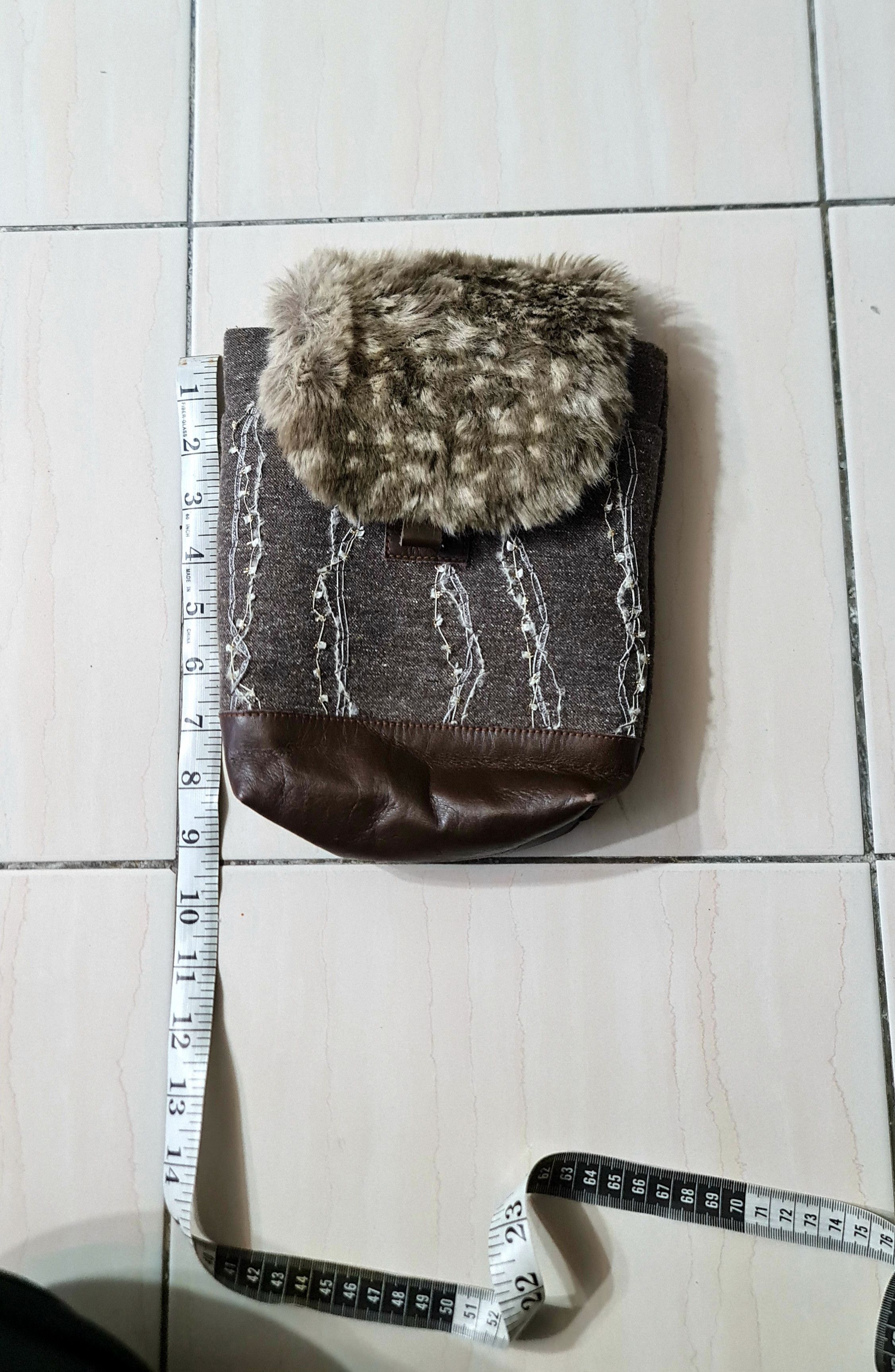 Leather Rare Fur Slim Bag Maps Size ONE SIZE - 9 Thumbnail