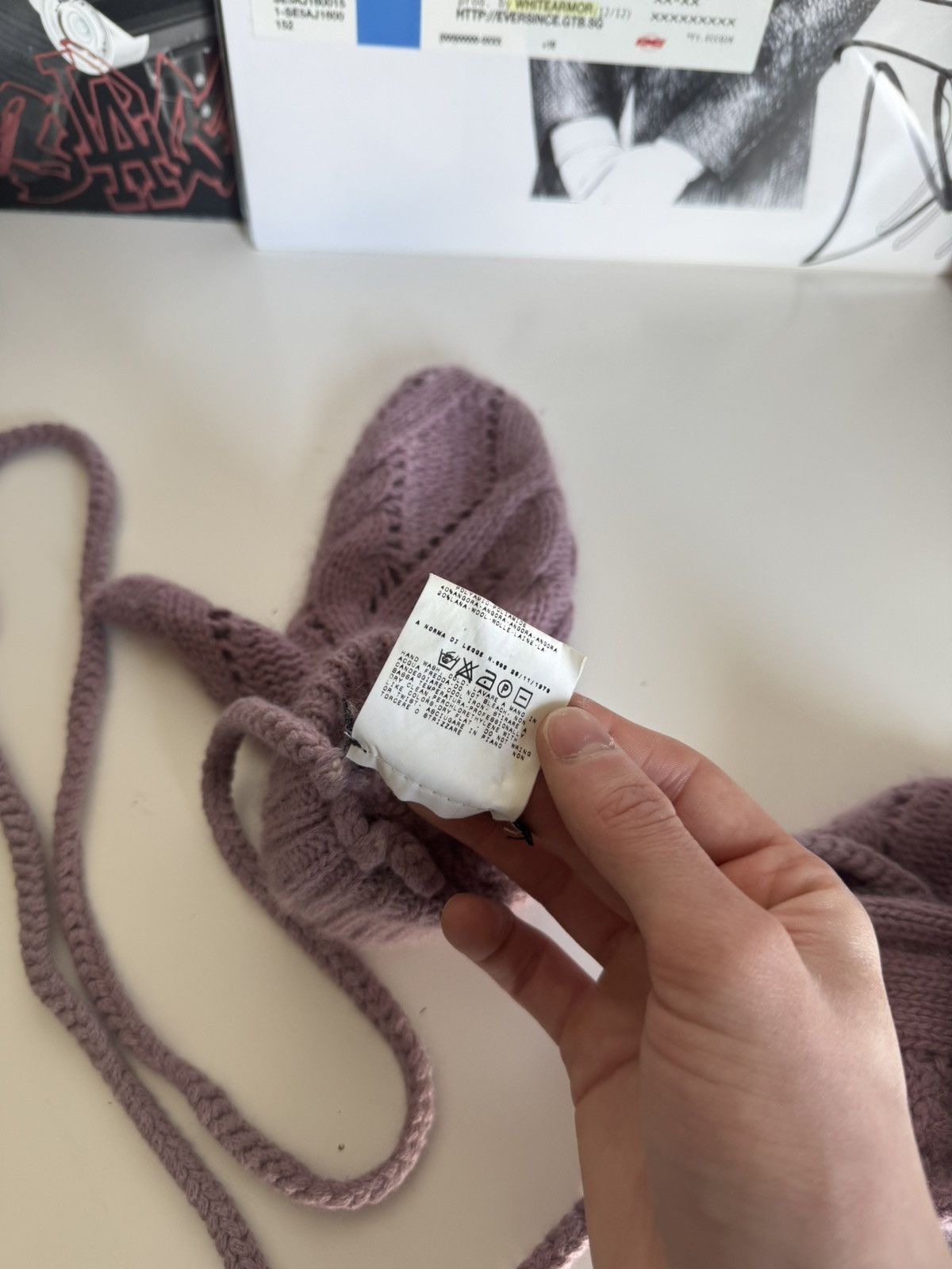 Dolce & Gabbana Dolce & Gabbana D&G Archive Knit Mittens Pink Wool Gloves Size ONE SIZE - 9 Thumbnail