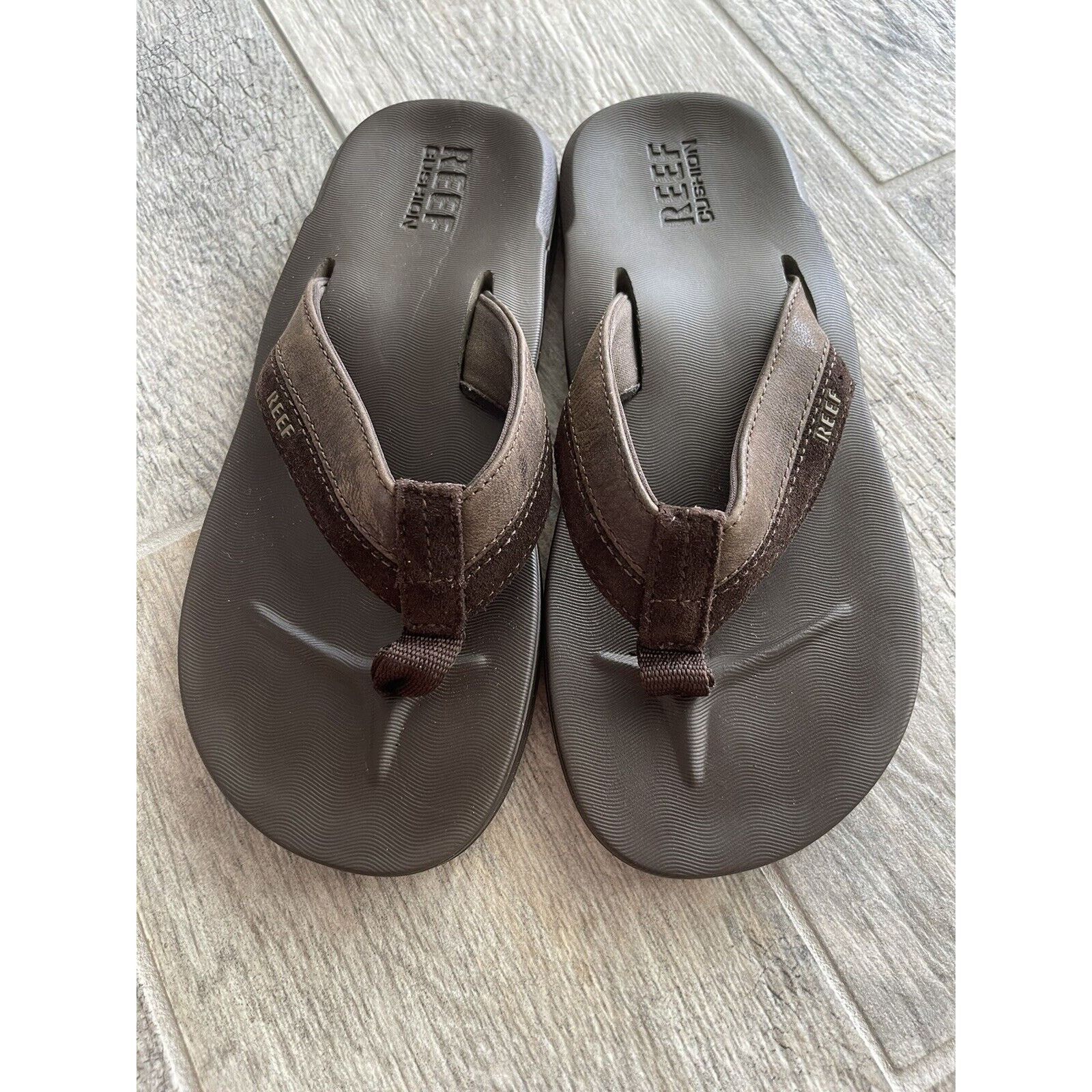 REEF Reef Mens Flip Flops Size 6 Cushion Leather Upper Size US 6 / EU 39 - 3 Thumbnail