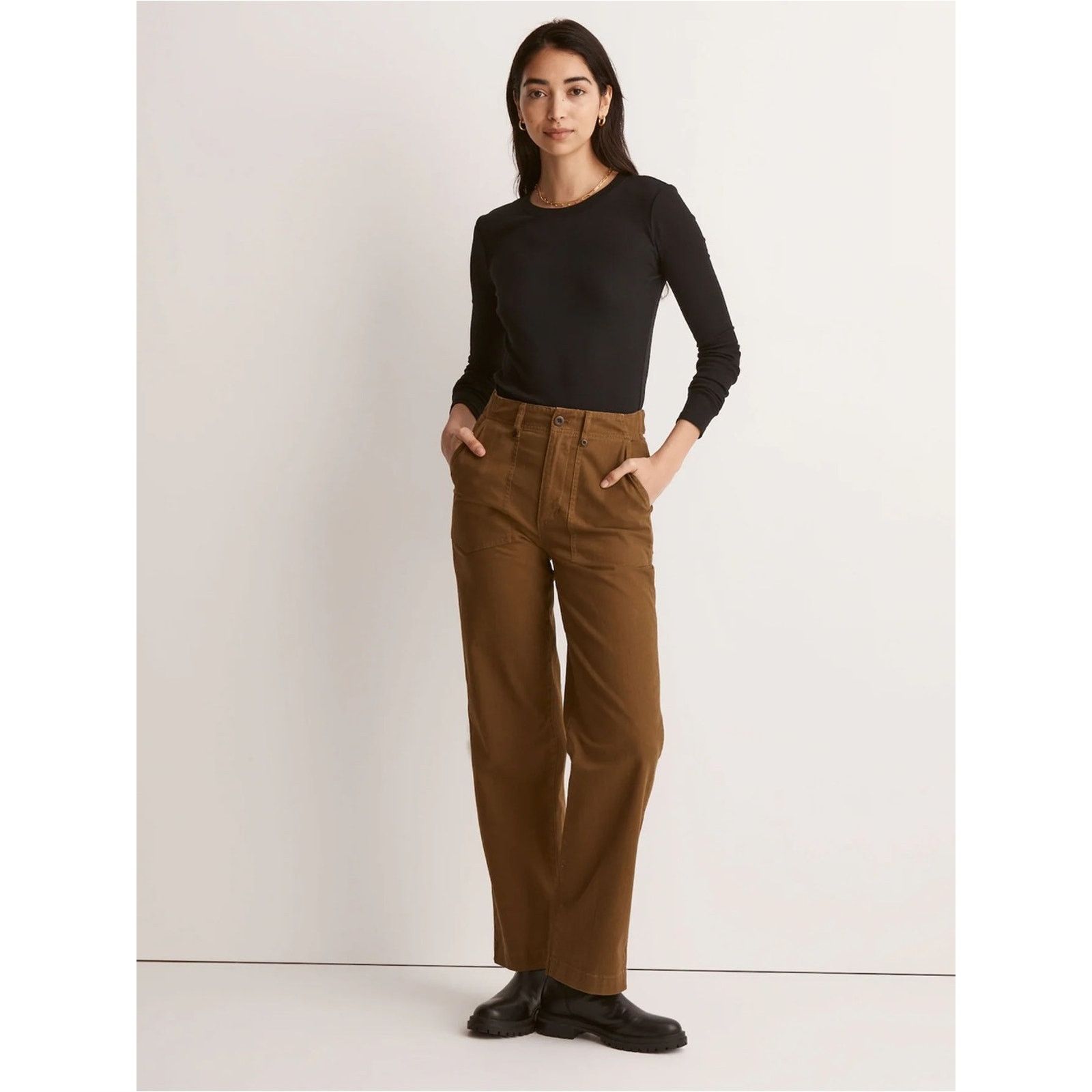 Madewell Madewell The Perfect Vintage WideLeg Utility Pant Womens 25T Size 25" / US 0 / IT 36 - 1 Thumbnail