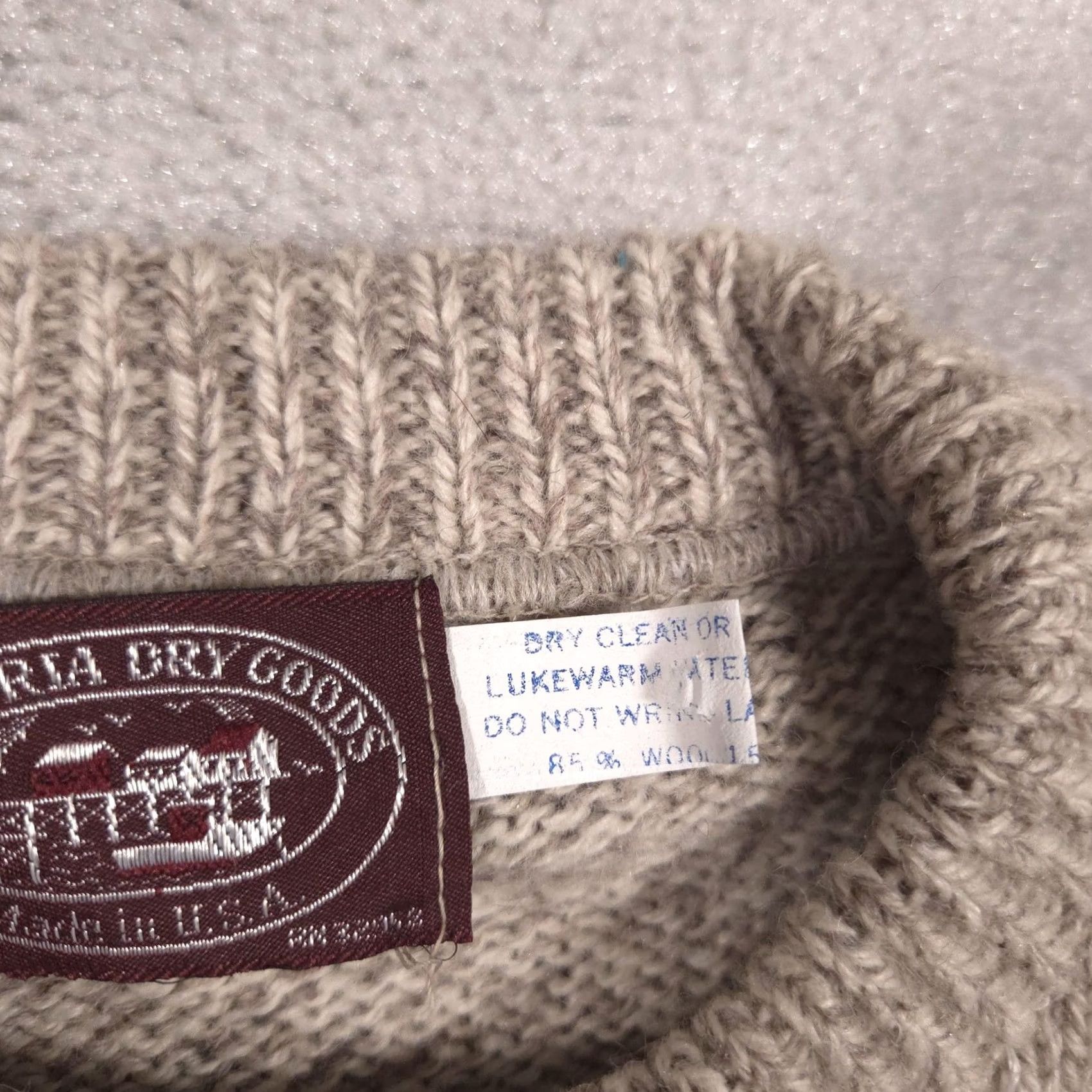 Vintage Victoria Dry Goods Sweater Mens XL Beige Wool Crewneck Knit Pullover Made USA Size US XL / EU 56 / 4 - 5 Thumbnail