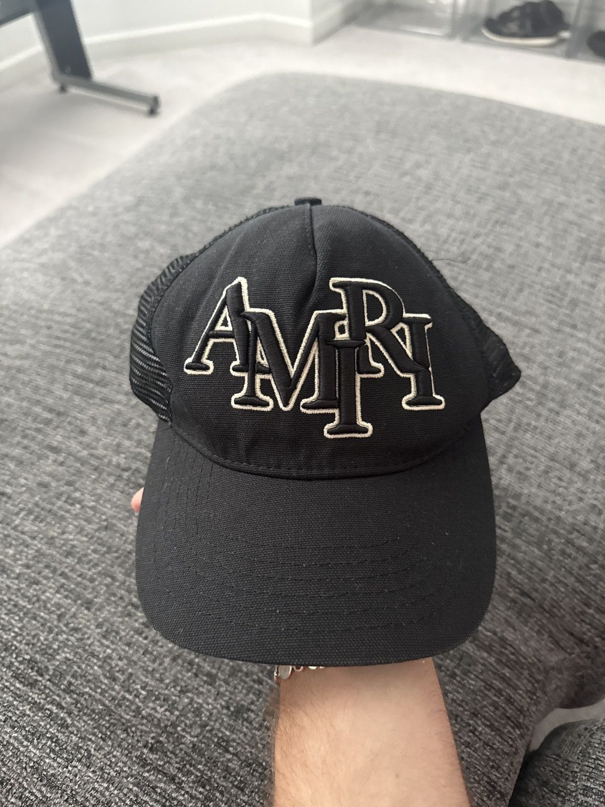 Amiri Amiri Staggered Logo Trucker Hat Size ONE SIZE - 1 Thumbnail