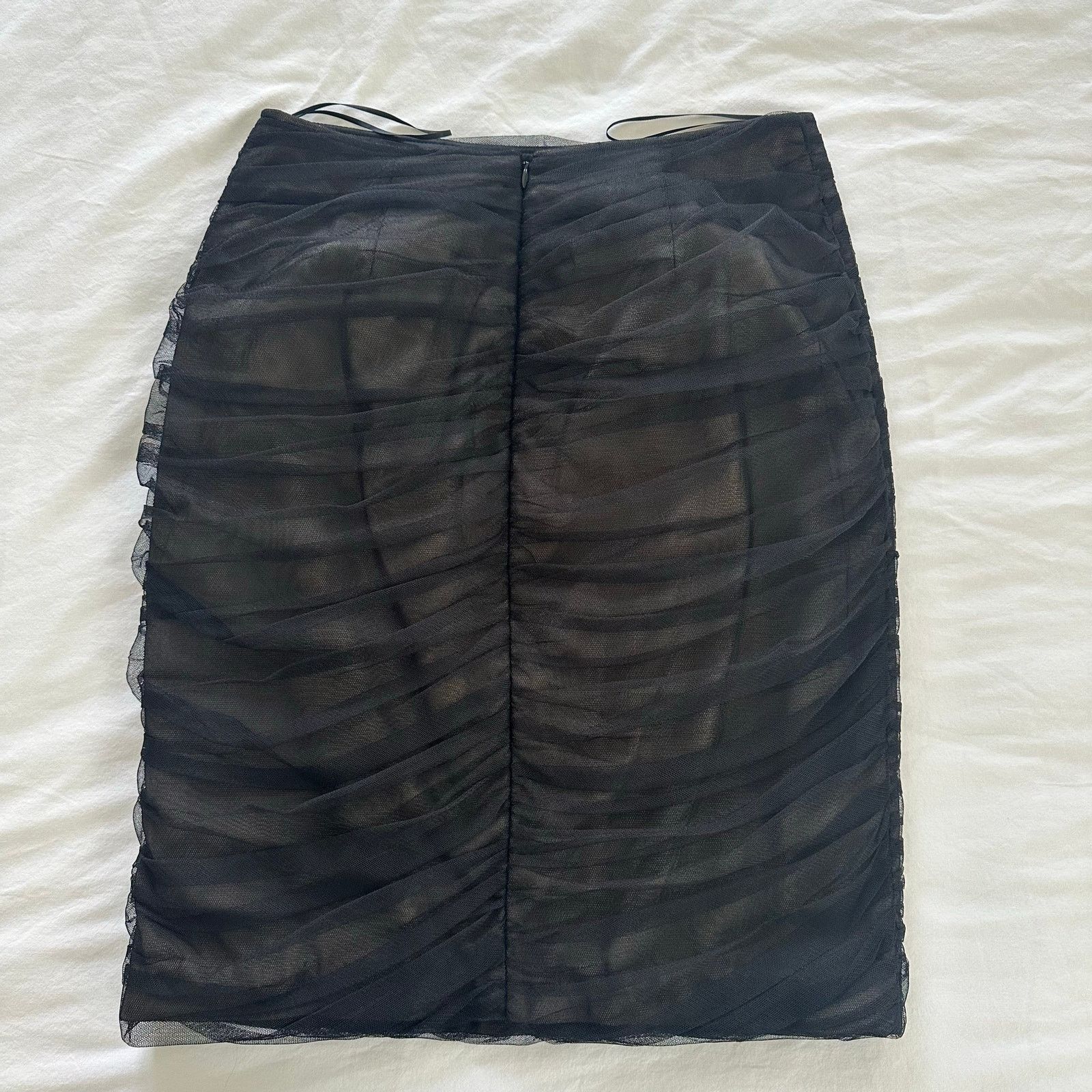 Other Teri Jon Black Ruched Tulle Pencil Skirt Size 8 Size 30" / US 8 / IT 44 - 5 Thumbnail