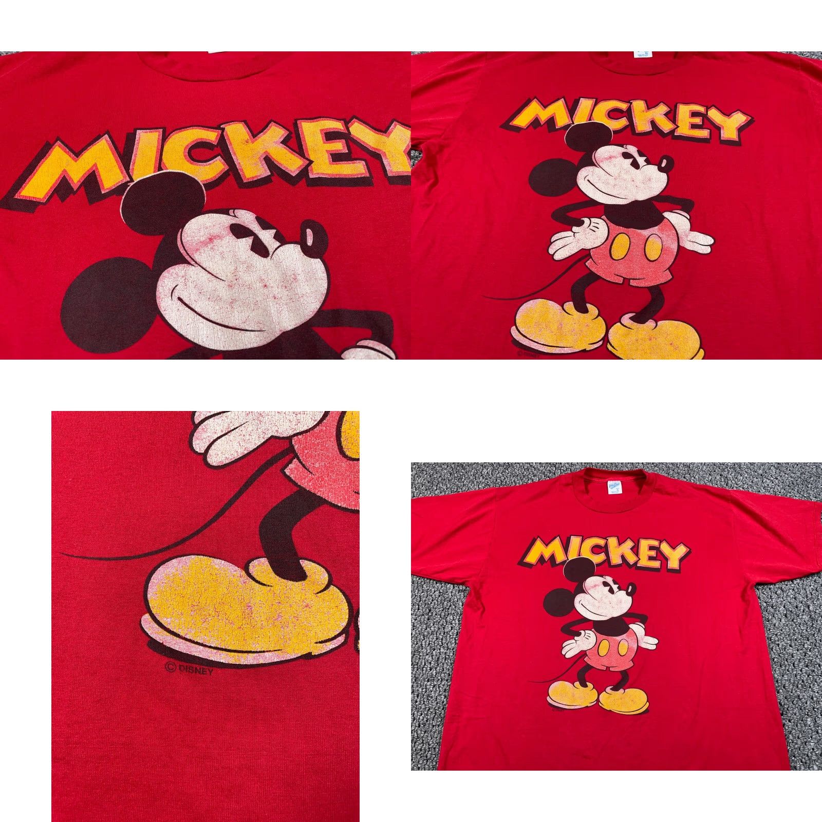 Vintage VINTAGE Velva Sheen Mickey Mouse T-Shirt Adult Large (XL Tag) Red 50-50 Blend Graphic Print Short Sleeve Crew Neck Men Mens 90s Cartoon Retro Disney Size US L / EU 52-54 / 3 - 8 Thumbnail