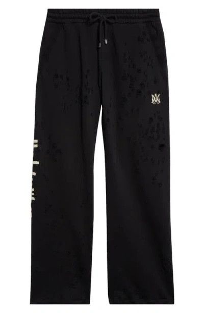Amiri o1orln1025 Hollywood Destroyed Sweatpants & Joggers in Black Size US 30 / EU 46 - 1 Thumbnail