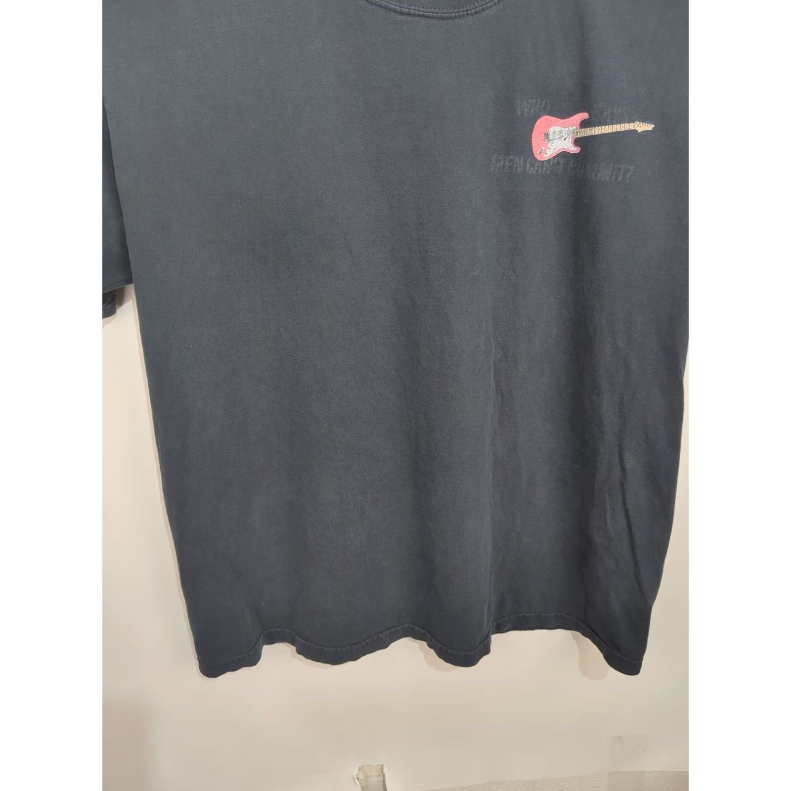 Gildan VINTAGE Gildan Heavy Cotton T-Shirt Guitar Men XL Black Double-Sided Graphic Print Logo Short Sleeve Crew Neck Y2K Vintage Music Size US XL / EU 56 / 4 - 7 Thumbnail
