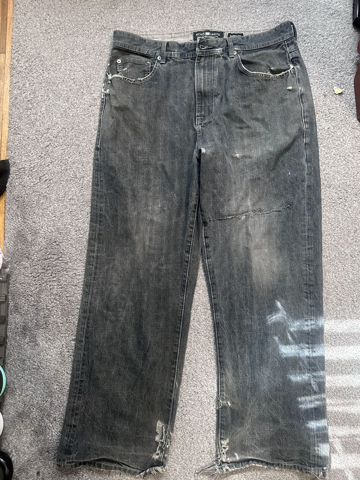 Ecko Unltd. × Vintage Baggy patchwork y2k Ecko jeans Size US 36 / EU 52 - 2 Thumbnail