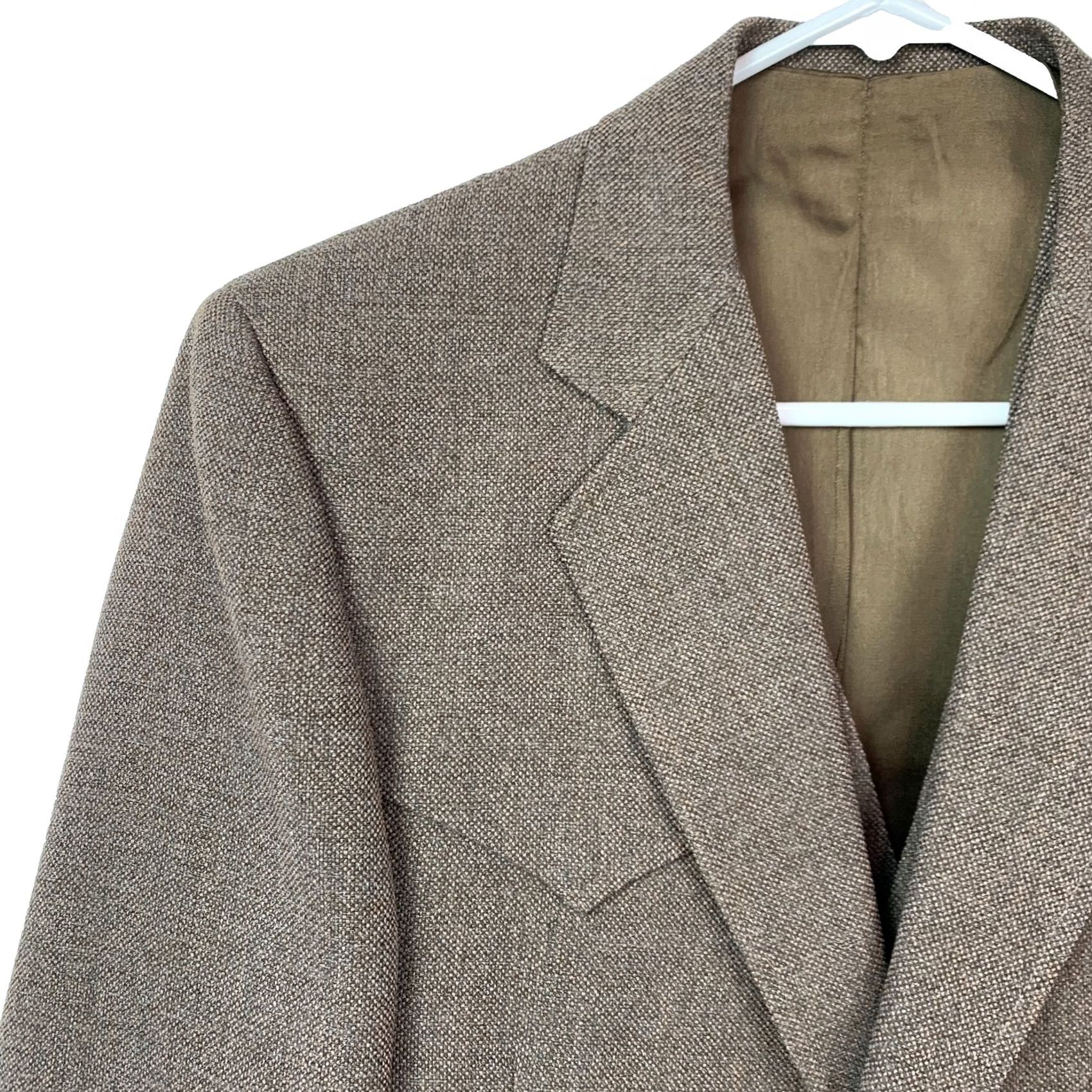 Vintage Vintage American Craftsman Brown 3 Piece Suit Jacket Vest Pants Hanger Rockabilly Mens 1980s Size 40R - 4 Thumbnail