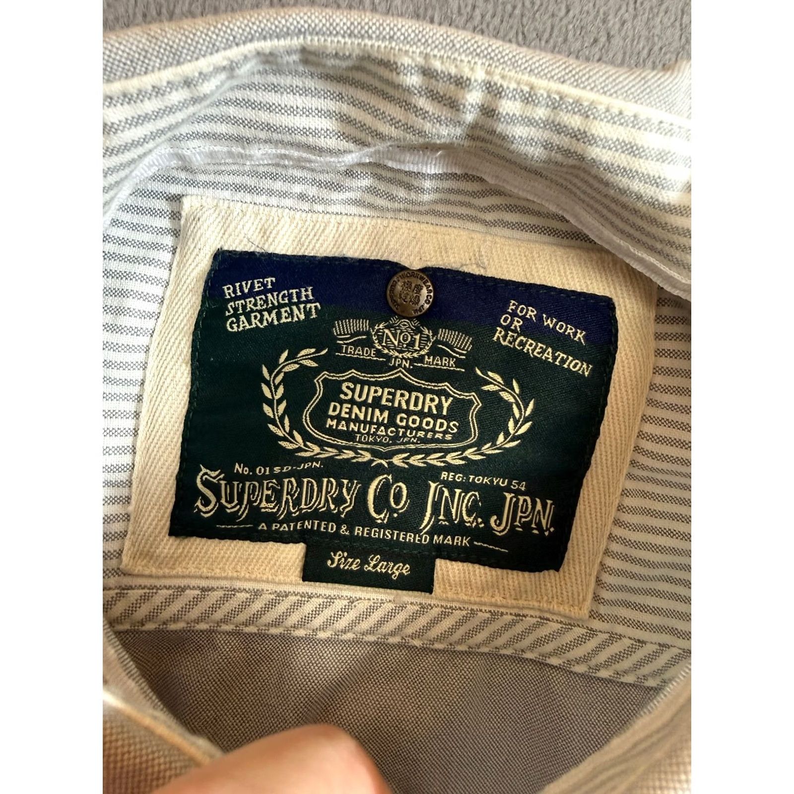 Superdry Superdry Denim Goods shirt Mens size L Gray Button Up Long Sleeve Size US L / EU 52-54 / 3 - 2 Thumbnail